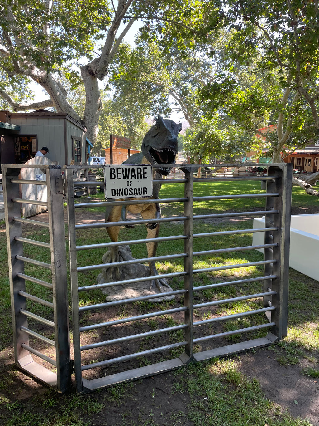Beware Of The Dinosaurs Tri-fold Gate