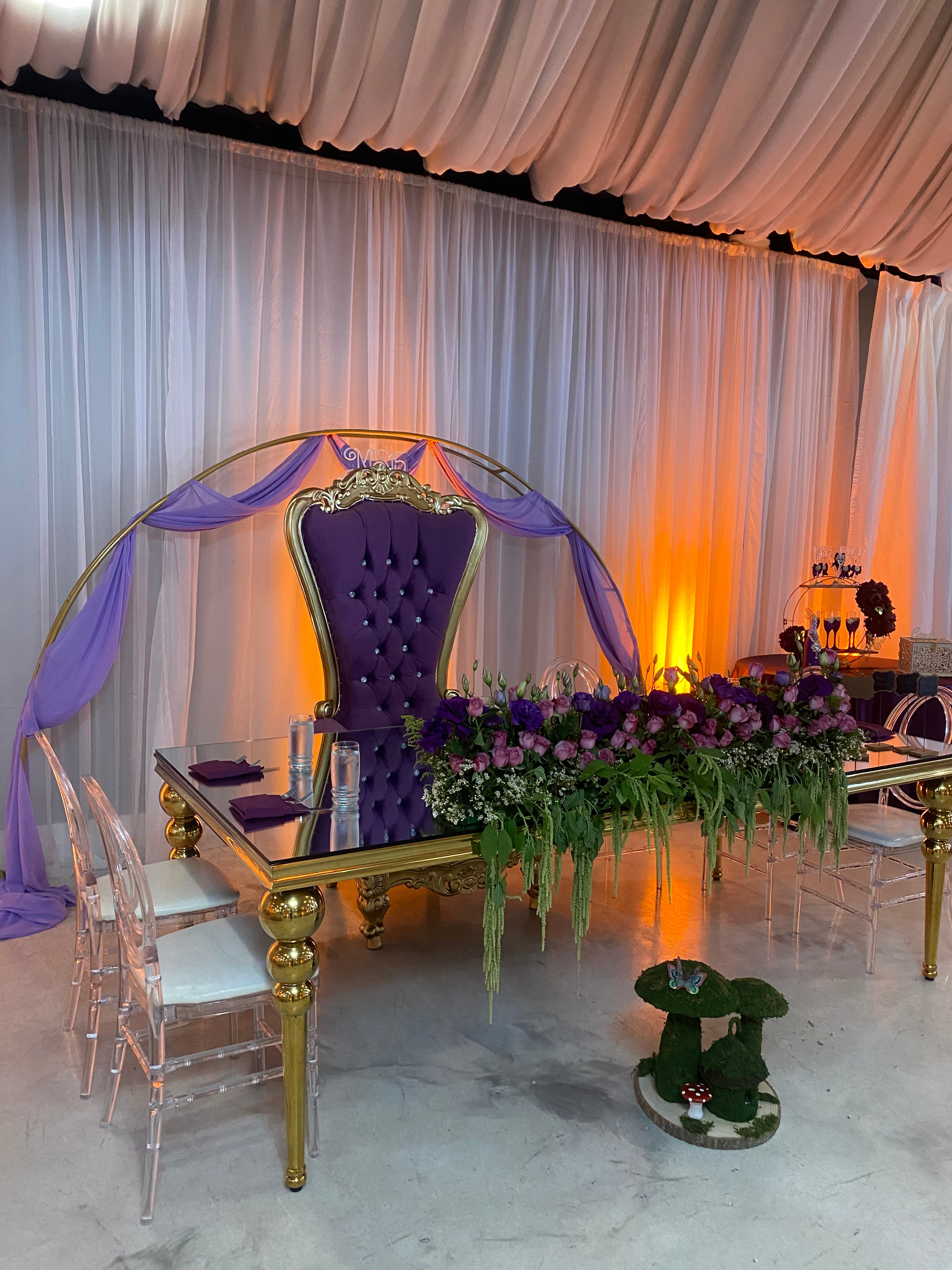Adult Purple/Gold Royal Throne Chair