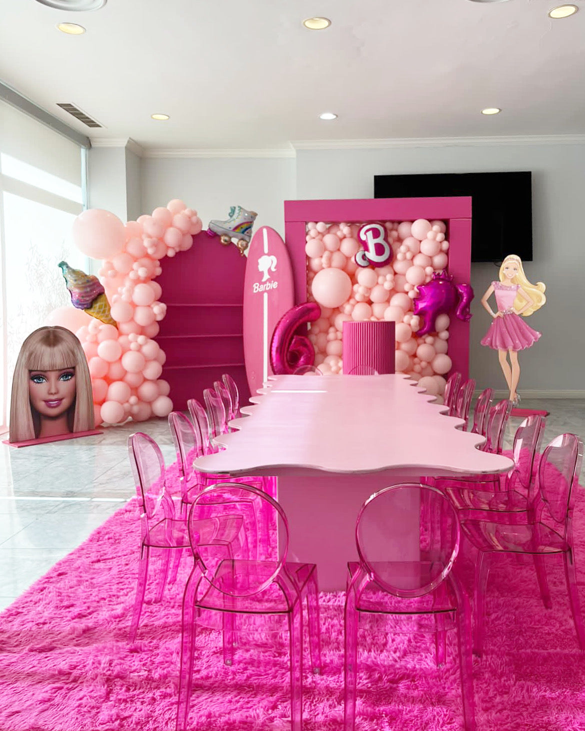 Hot Pink Arch Shelf Display Wall
