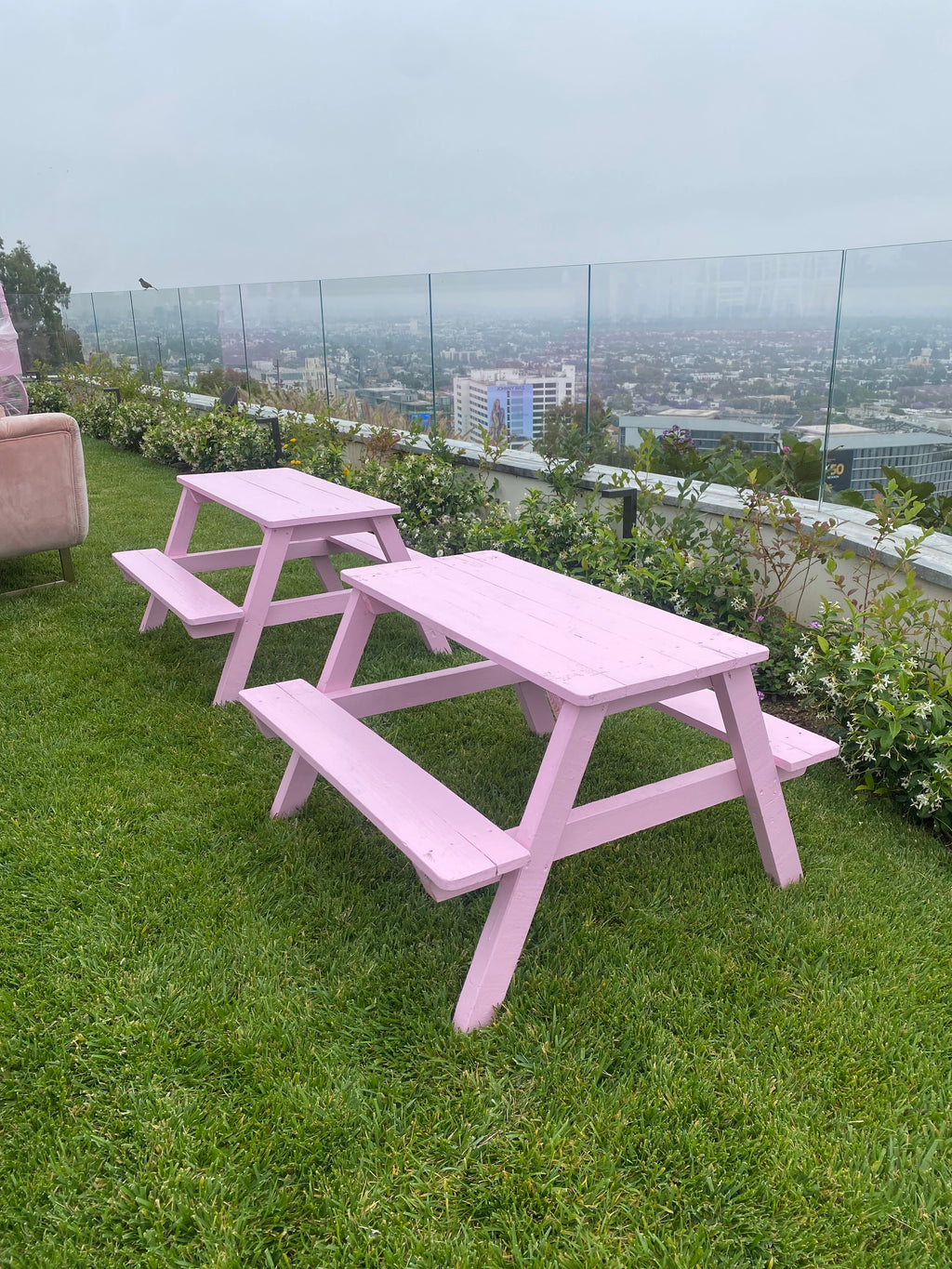 Kids Light Pink Picnic Table