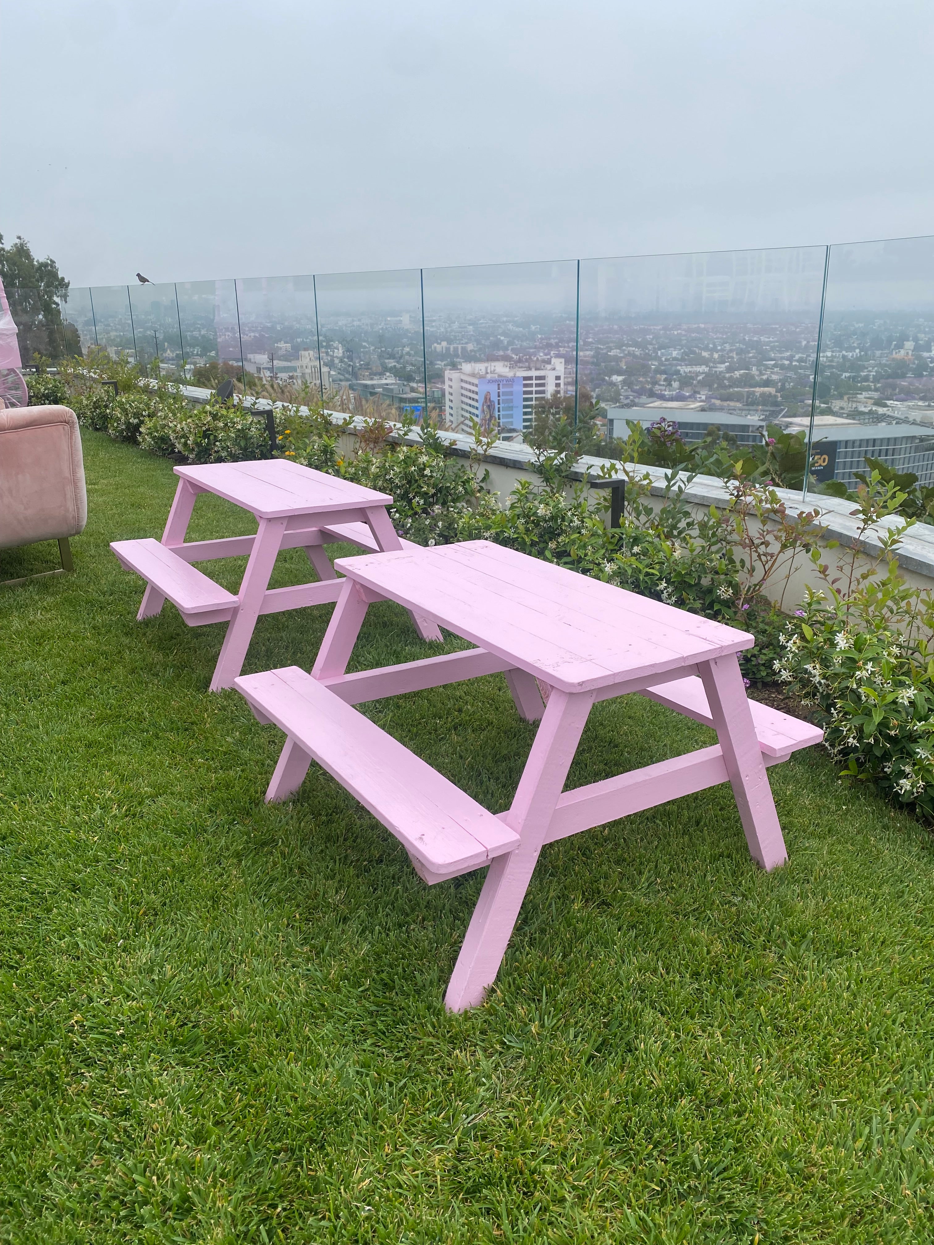 Kids Light Pink Picnic Table