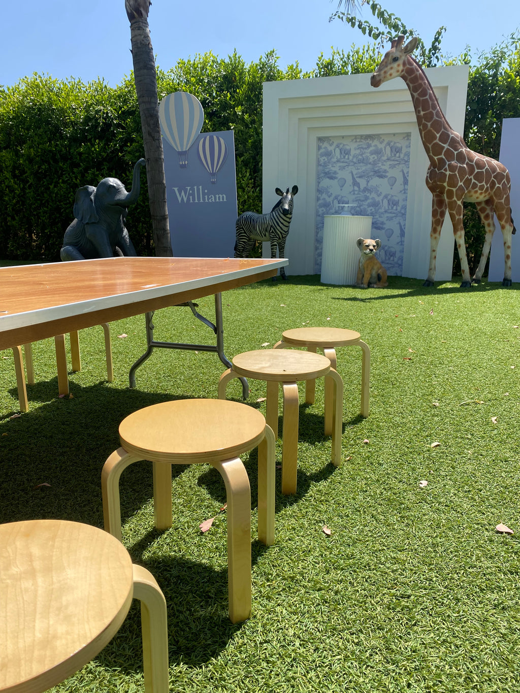 Kids Neutral Round Wooden Stool