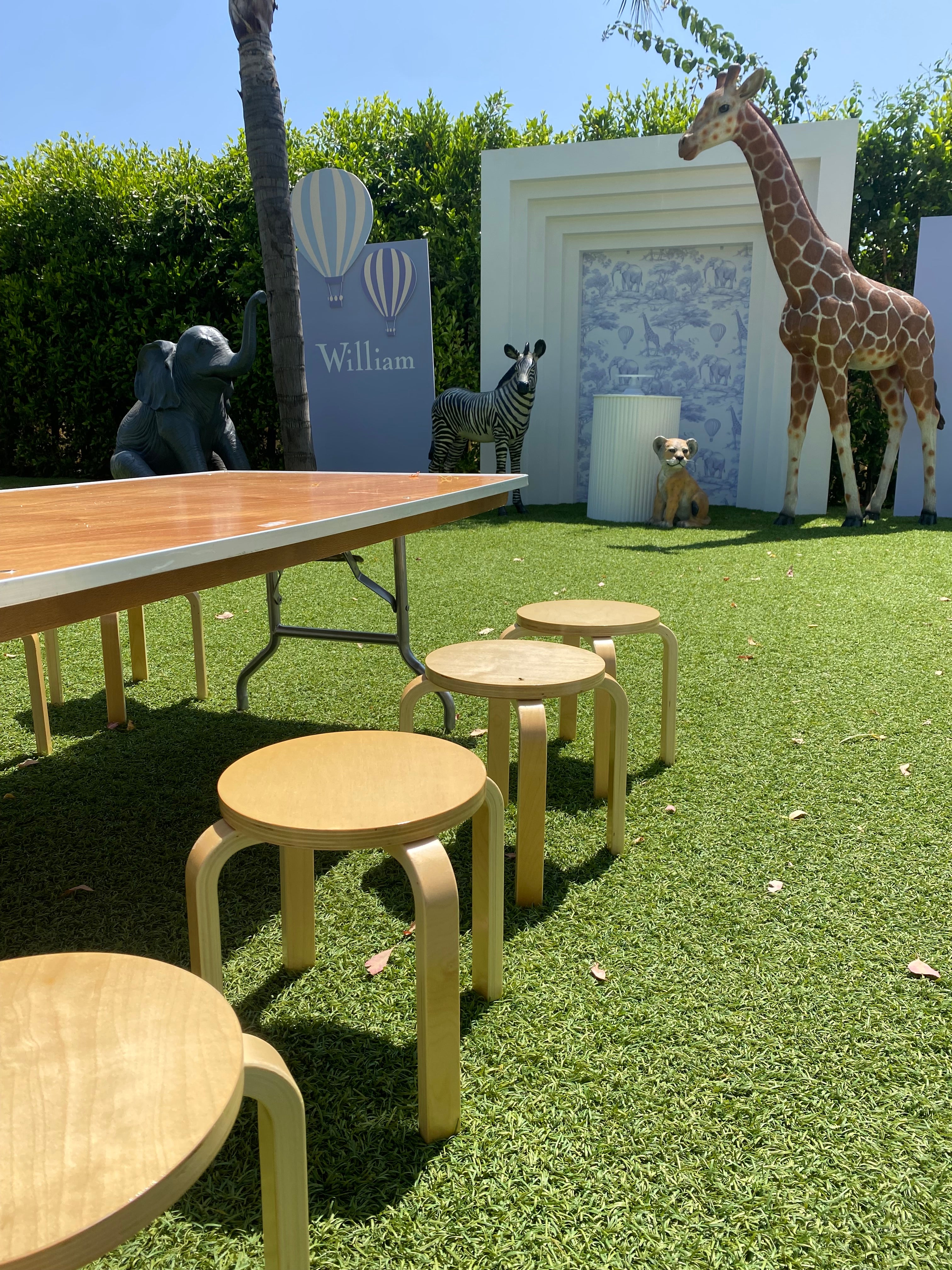 Kids Neutral Round Wooden Stool