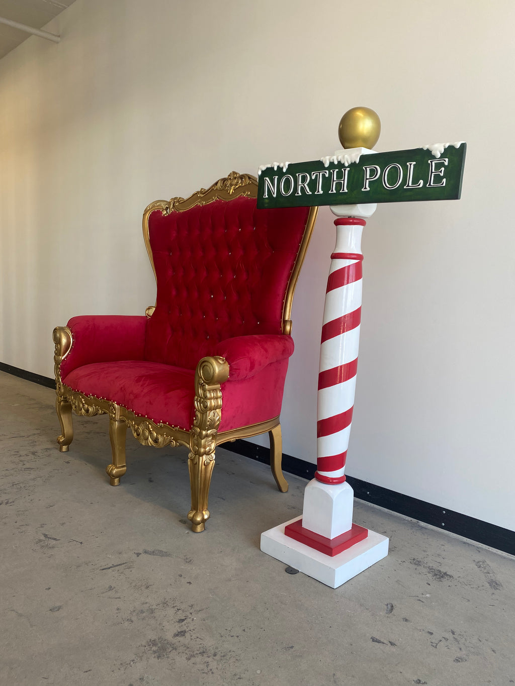 Adult Double Red/Gold Royal Throne Sofa