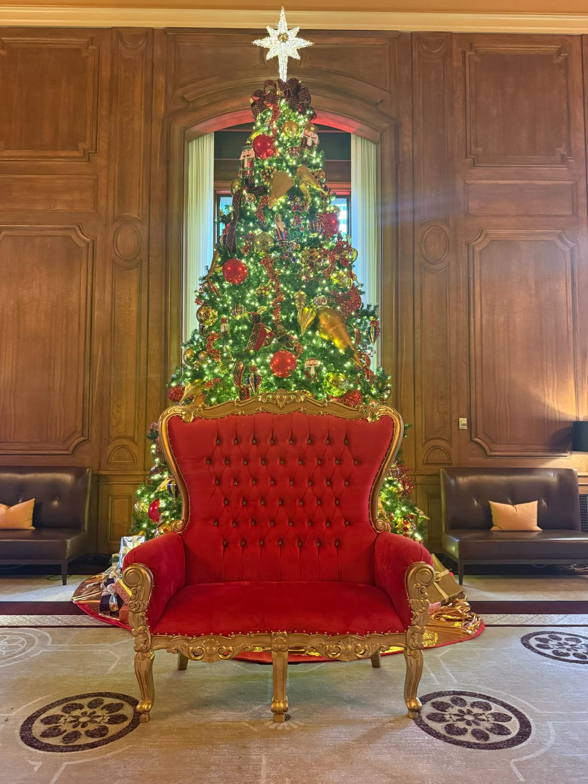 Adult Double Red/Gold Royal Throne Sofa