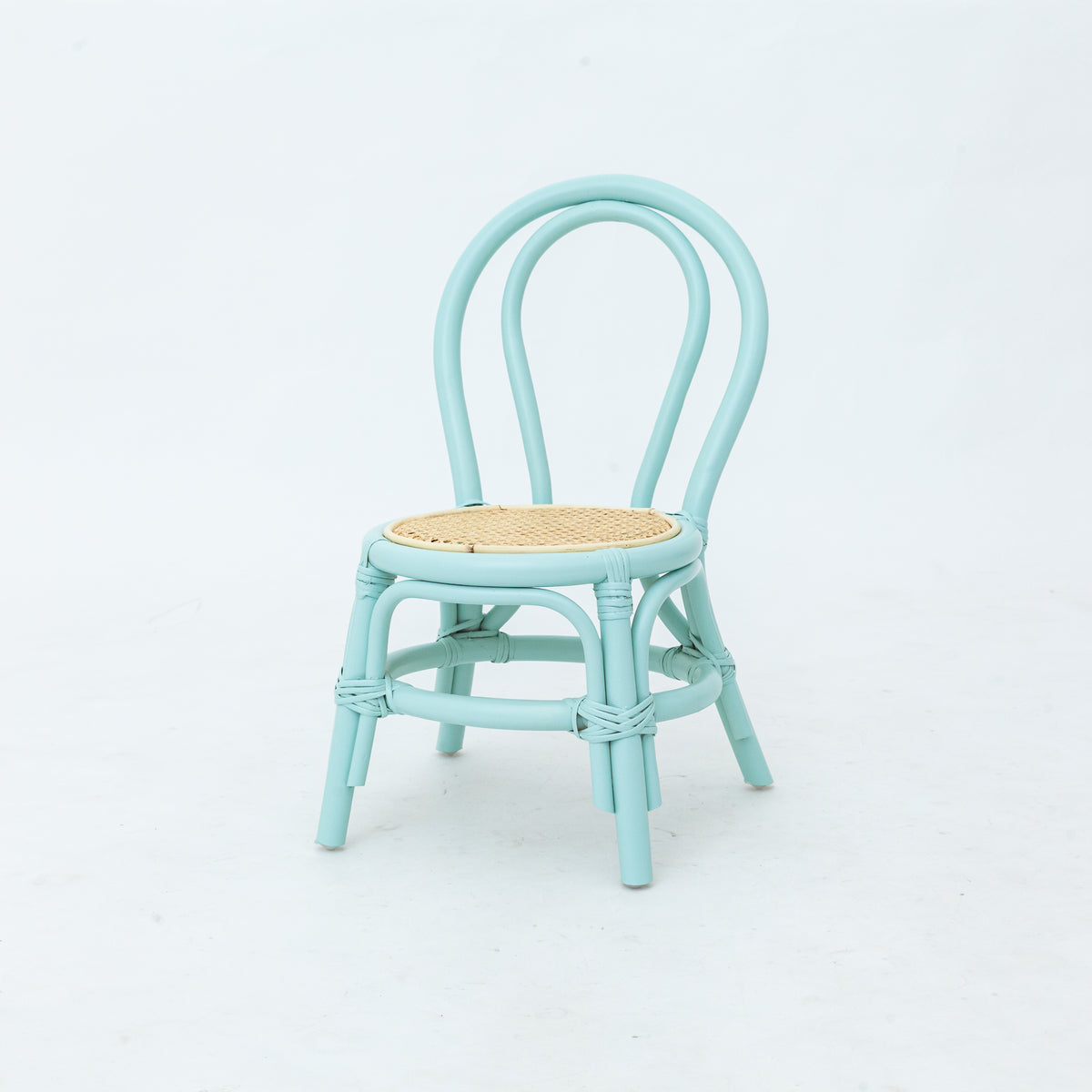 Kids Light Blue Rattan Chair