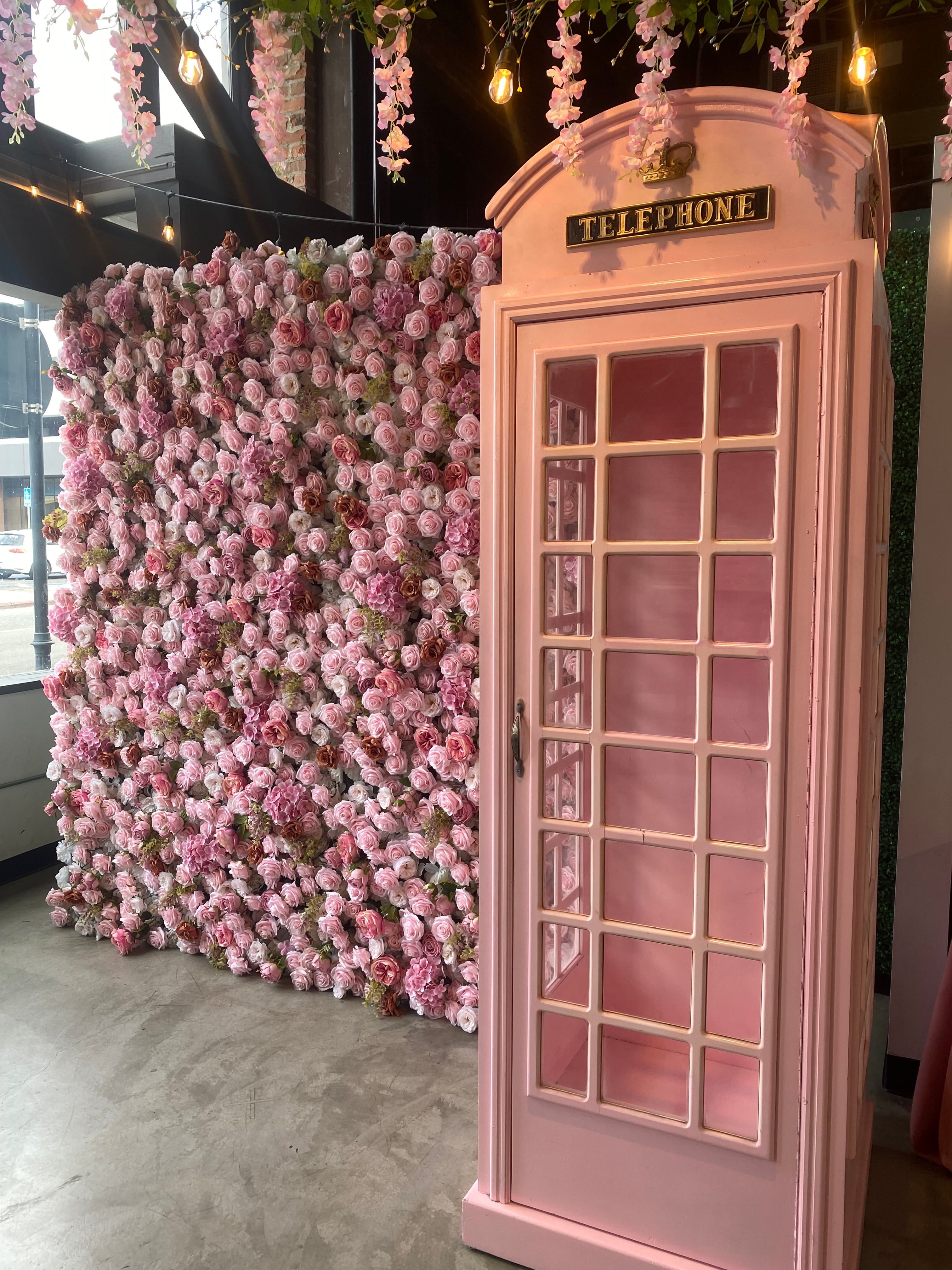 Large Light Pink British Telephone Booth