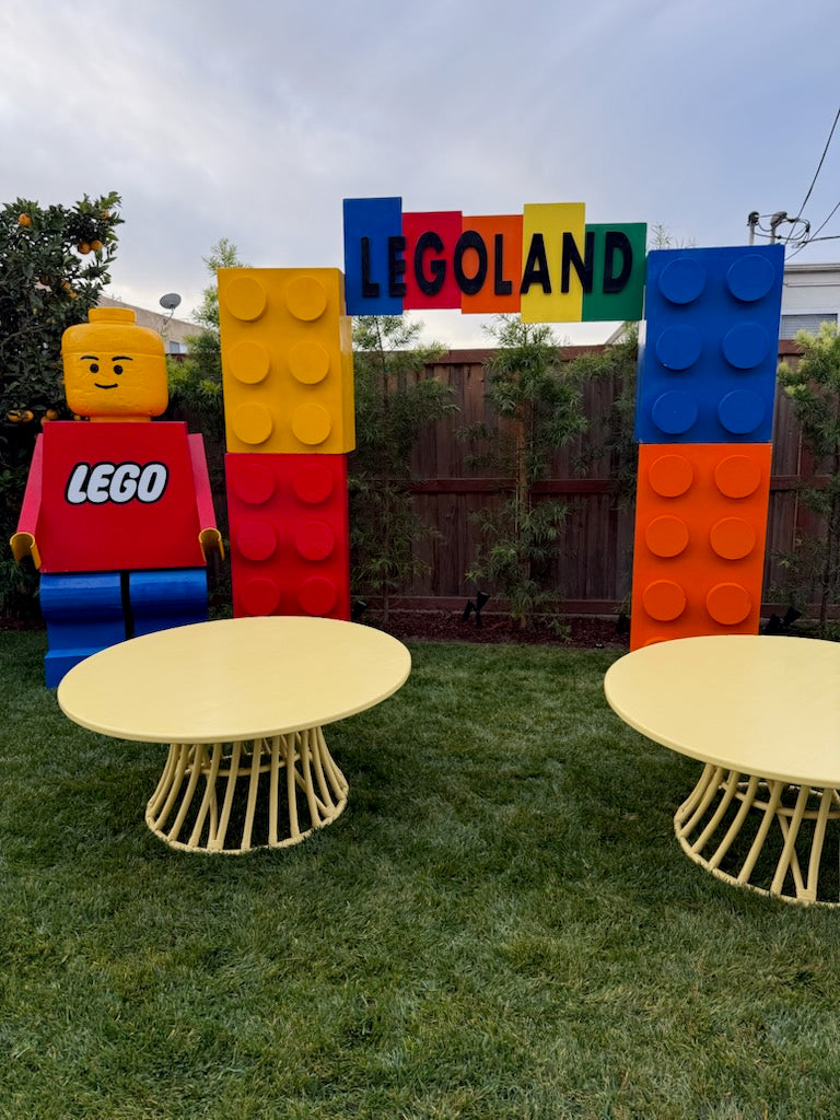 Kids Yellow Rattan Round Table