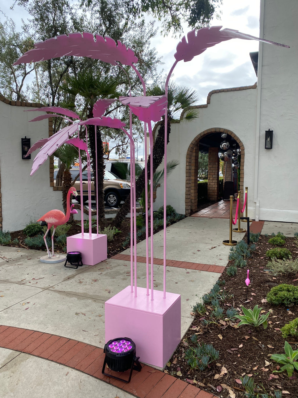 10 Foot Light Pink Palm Leaves