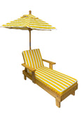 Kids Yellow & White Striped Chaise Lounge