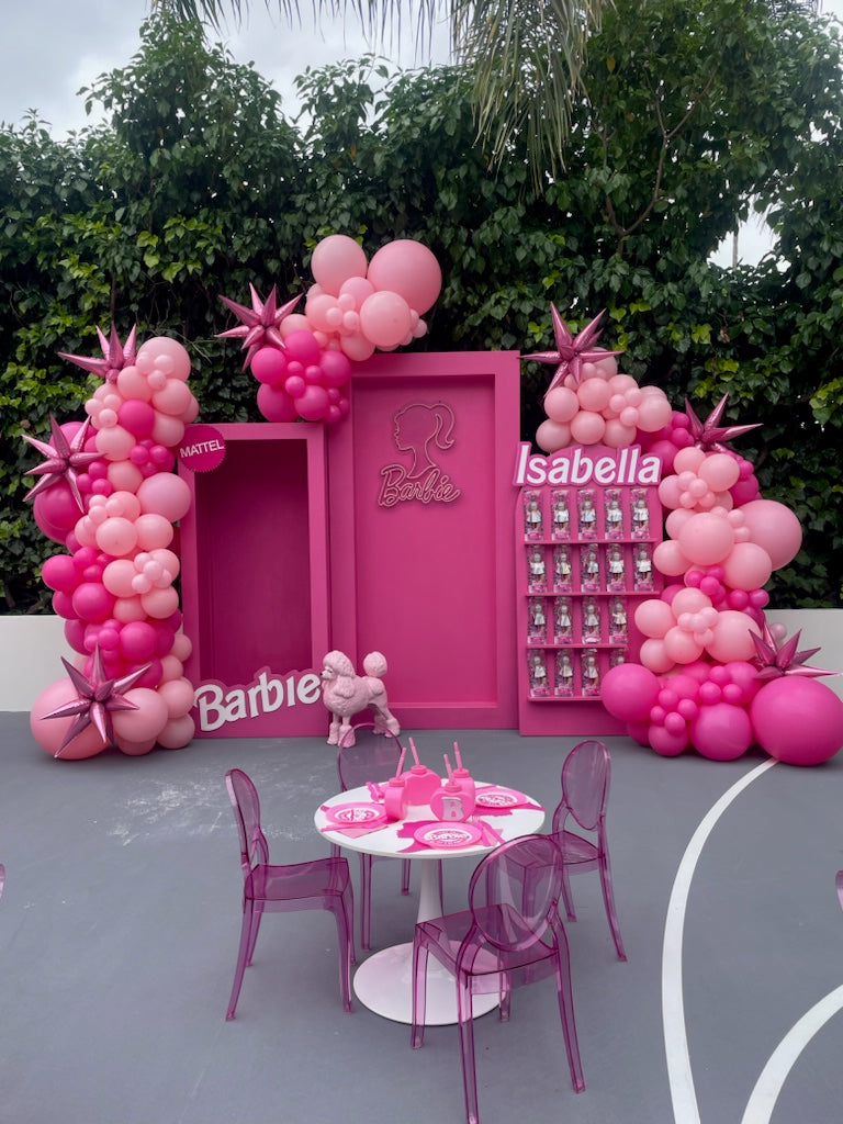 Hot Pink Arch Shelf Display Wall