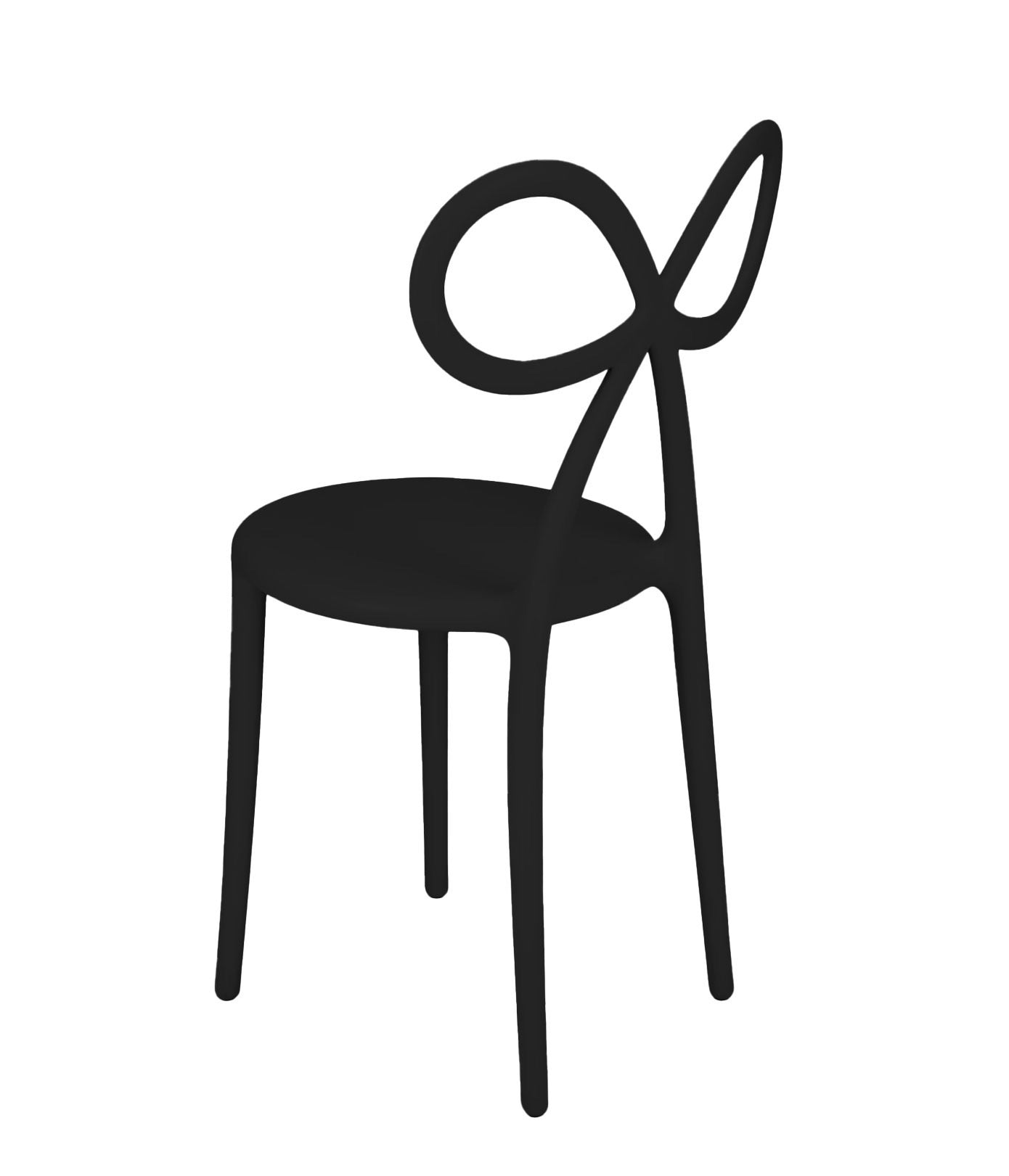 Kids Black Resin Bow Chair