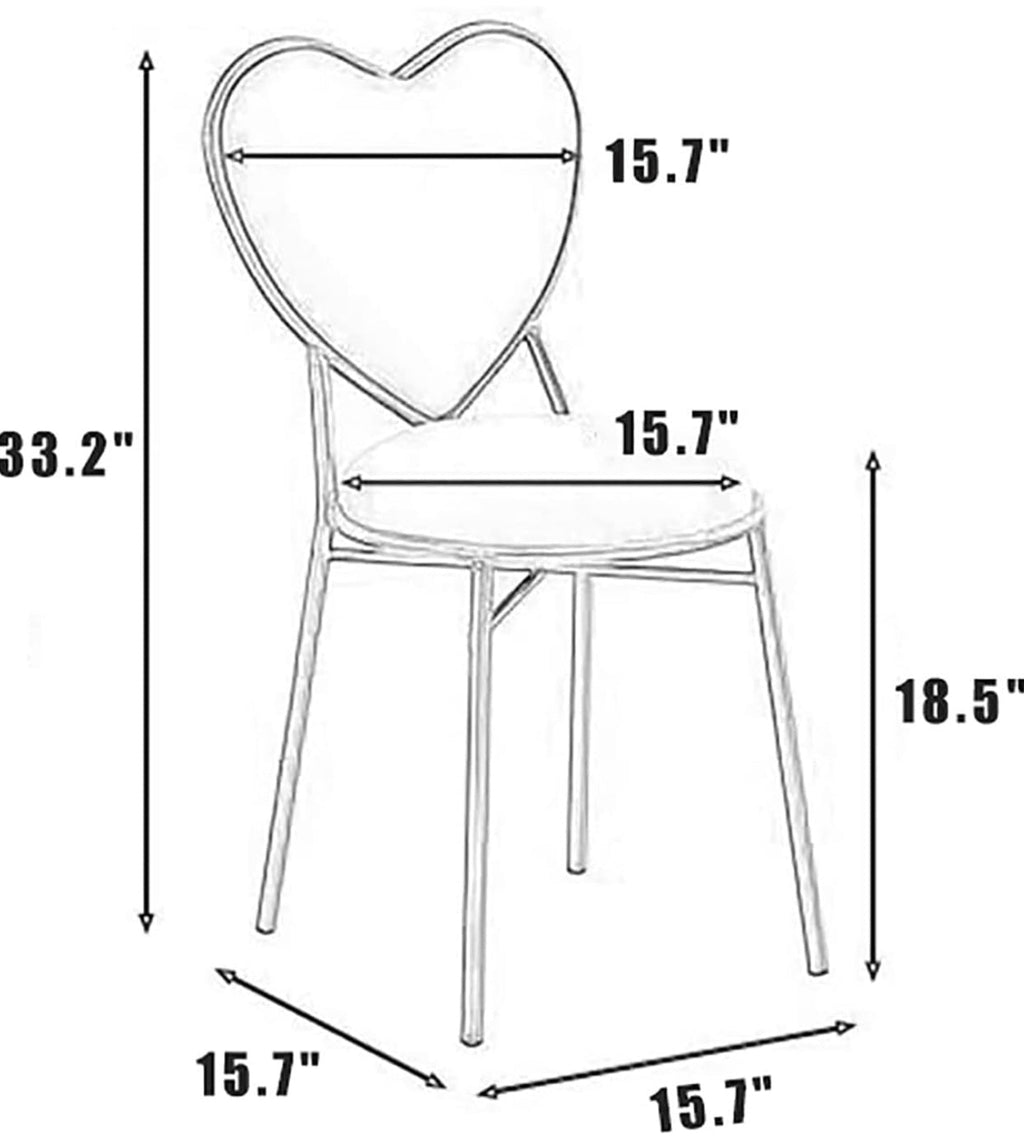 Tween Red Metal Heart Chair