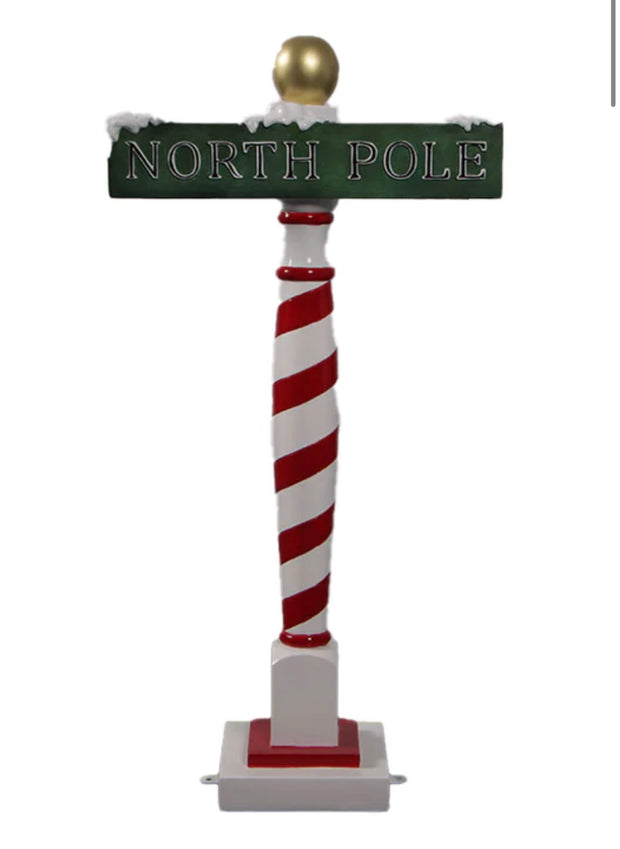 Small Green North Pole Sign