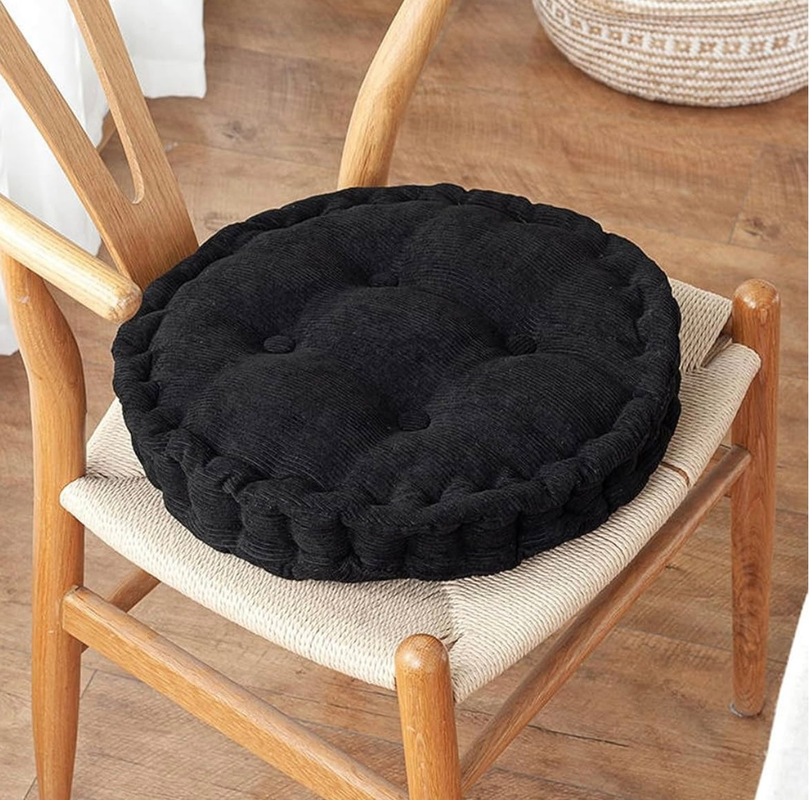 Black Round Seat Cushion
