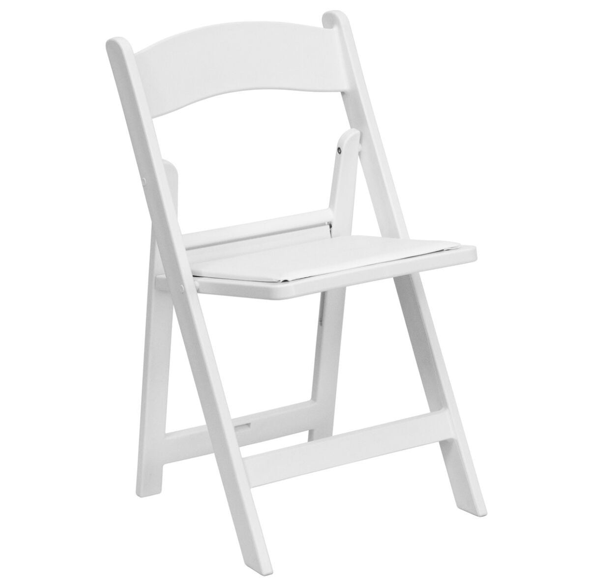 Kids White Resin Padded Seat Folding Chair