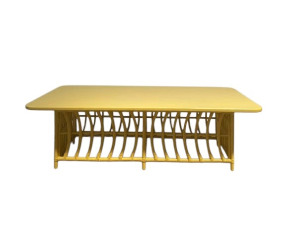 Kids Yellow Rattan Rectangular Table