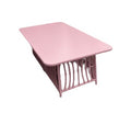 Kids Light Pink Rattan Rectangular Table