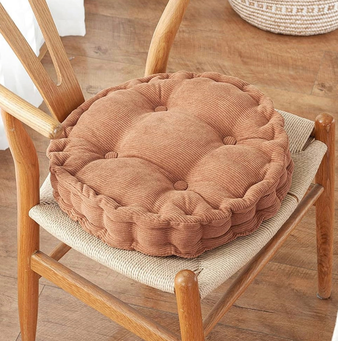 Brown Round Seat Cushion