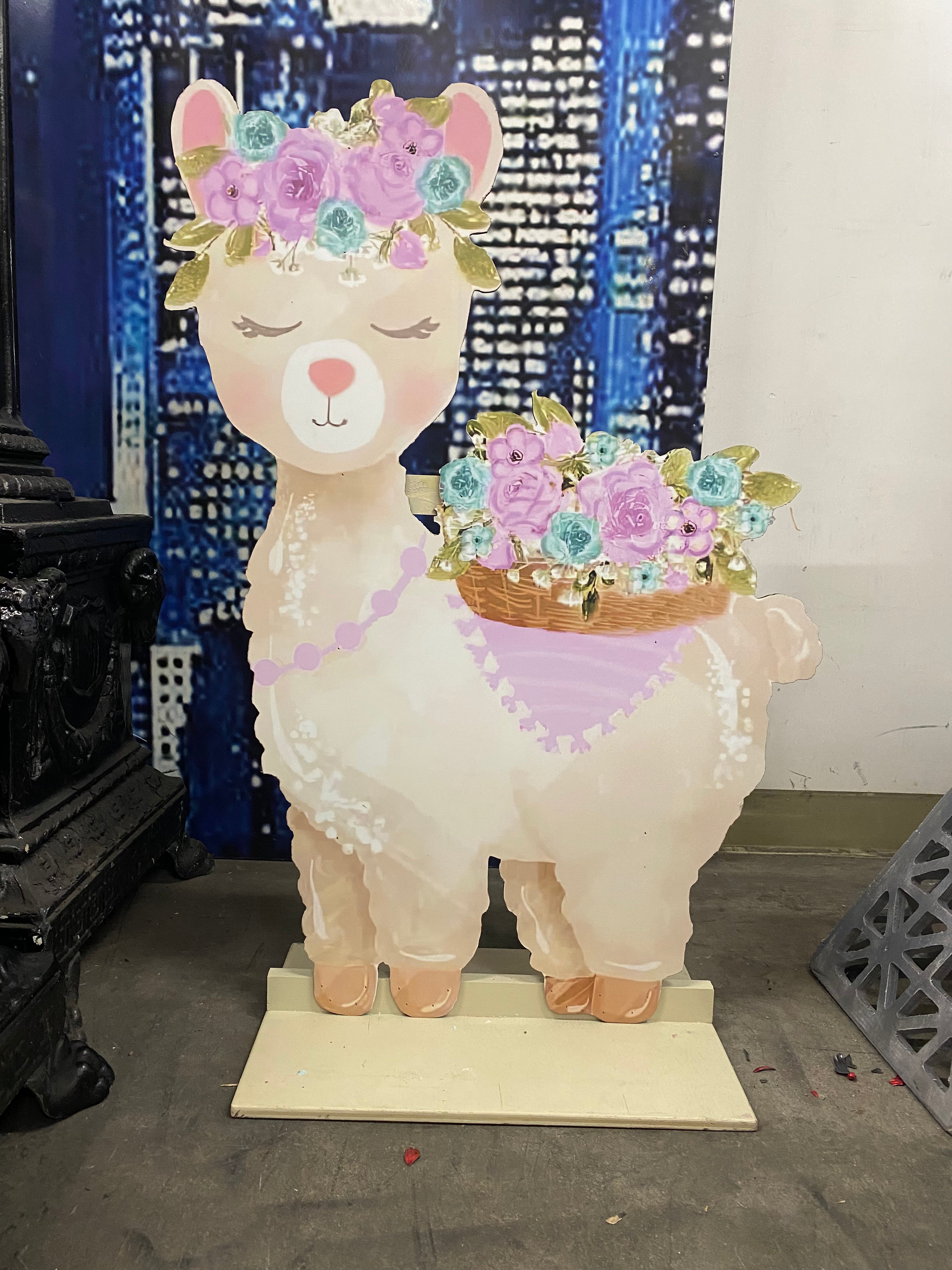 Llama Wood Cut Out Standee