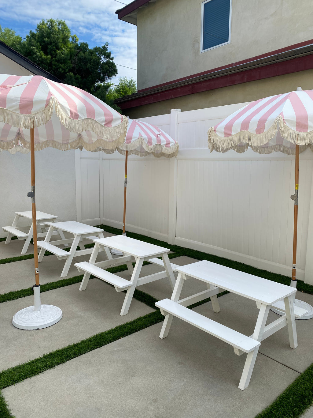 Kids White Picnic Table