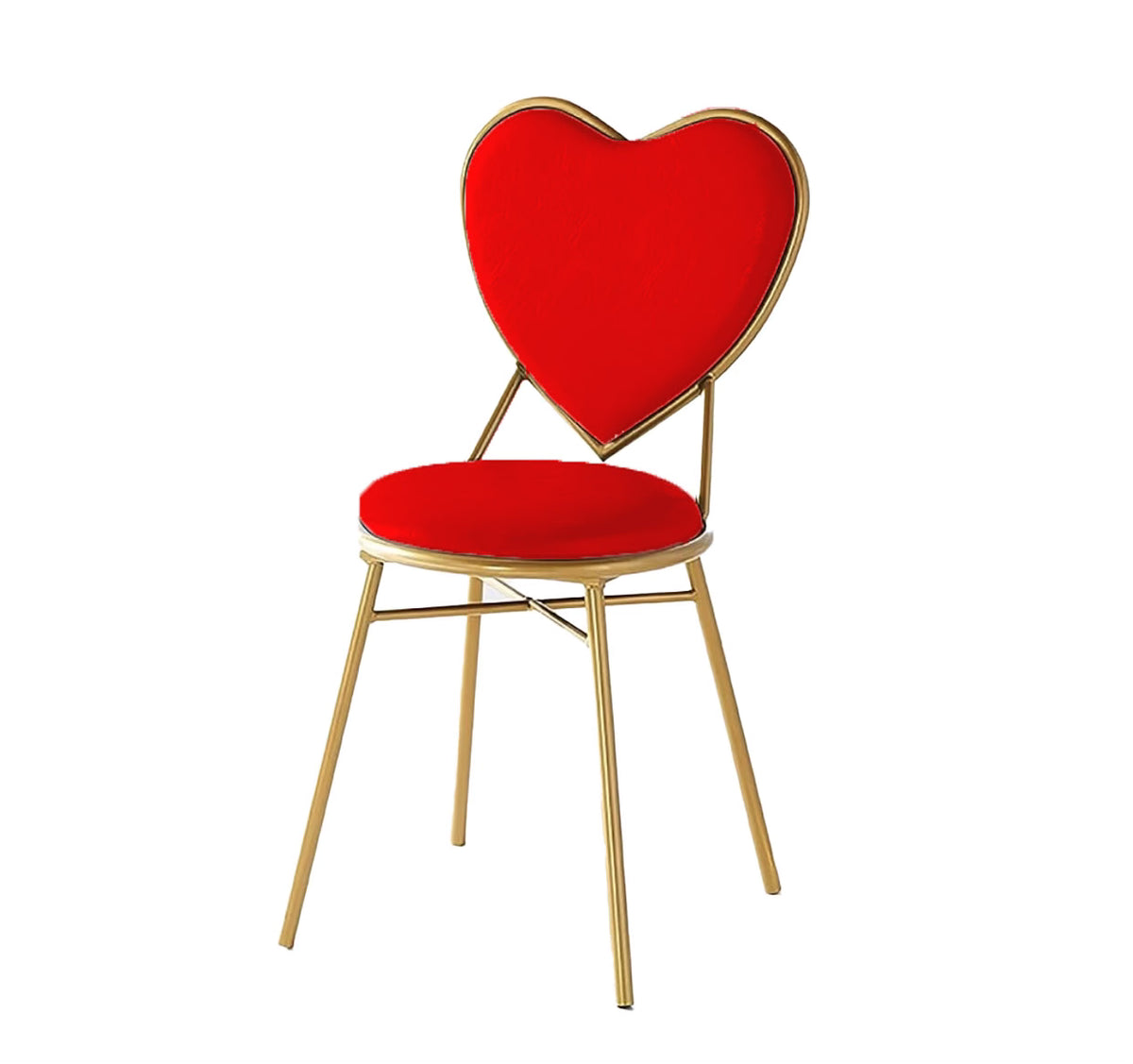 Tween Red Metal Heart Chair