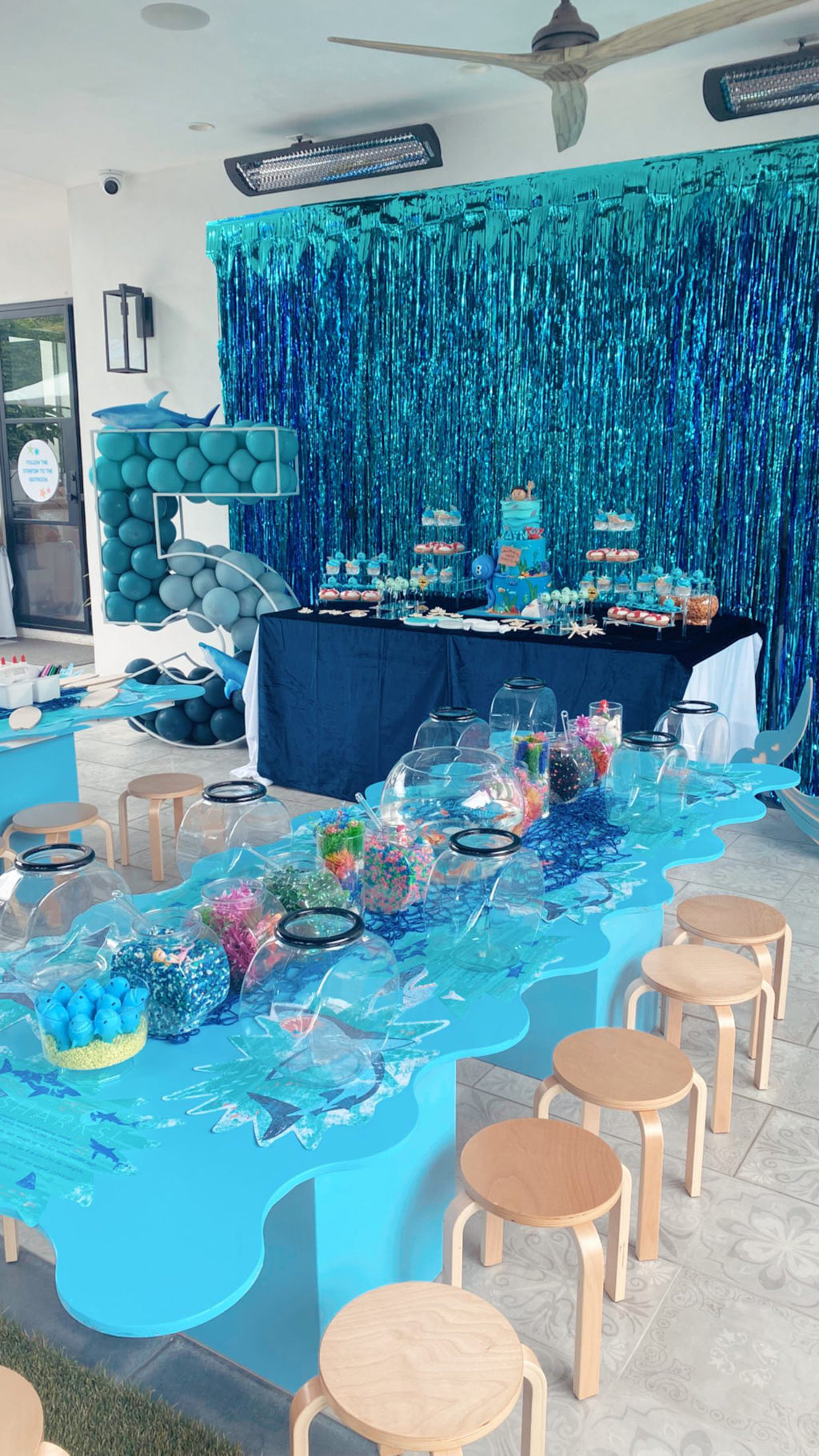 Kids Light Blue Wavy Table