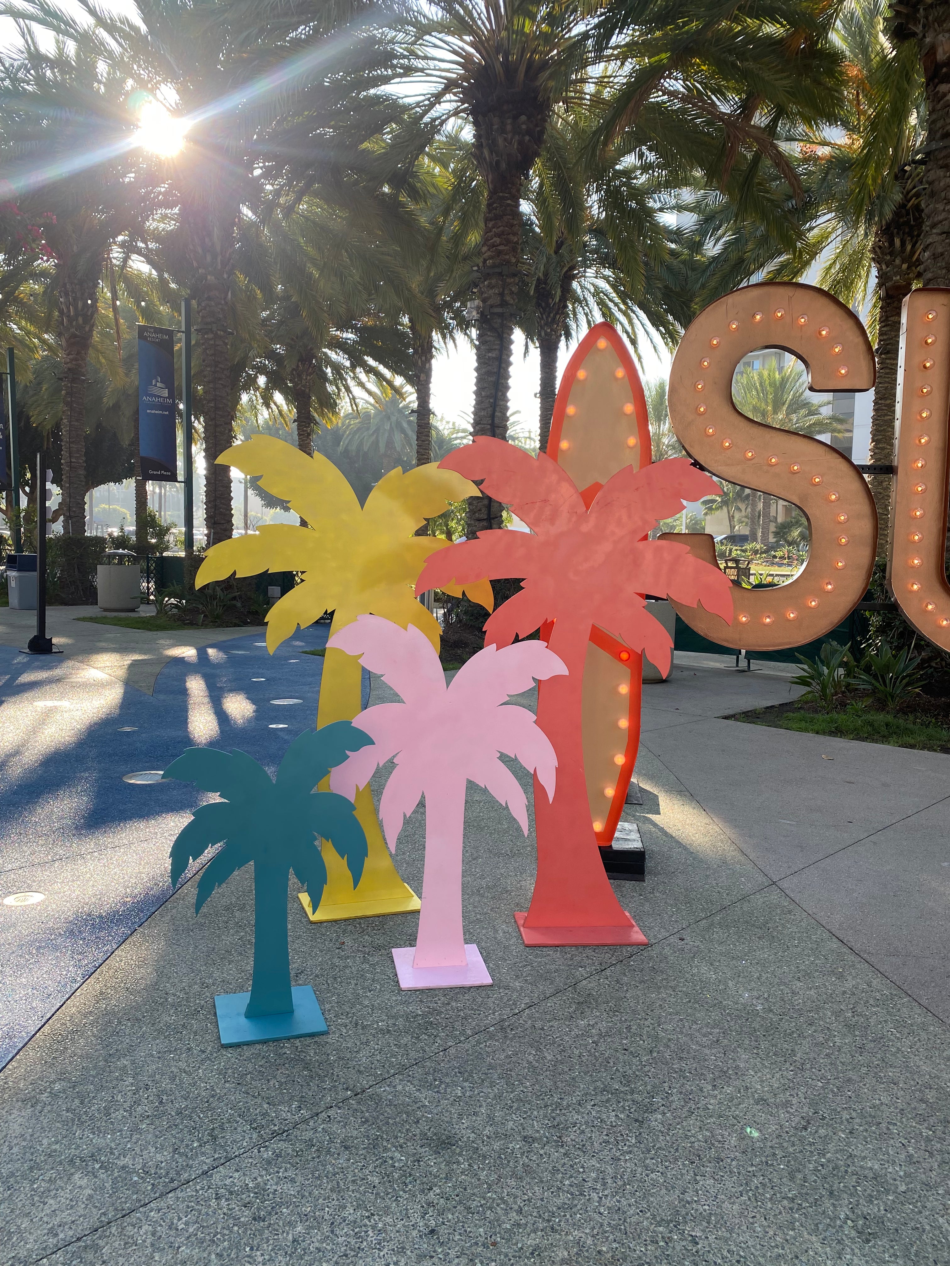Yellow Wood Cut Out Palm Tree