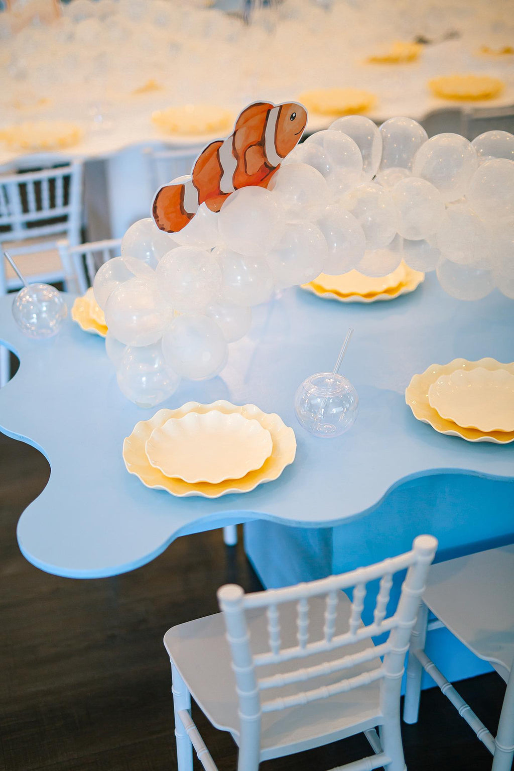 Kids Light Blue Wavy Table