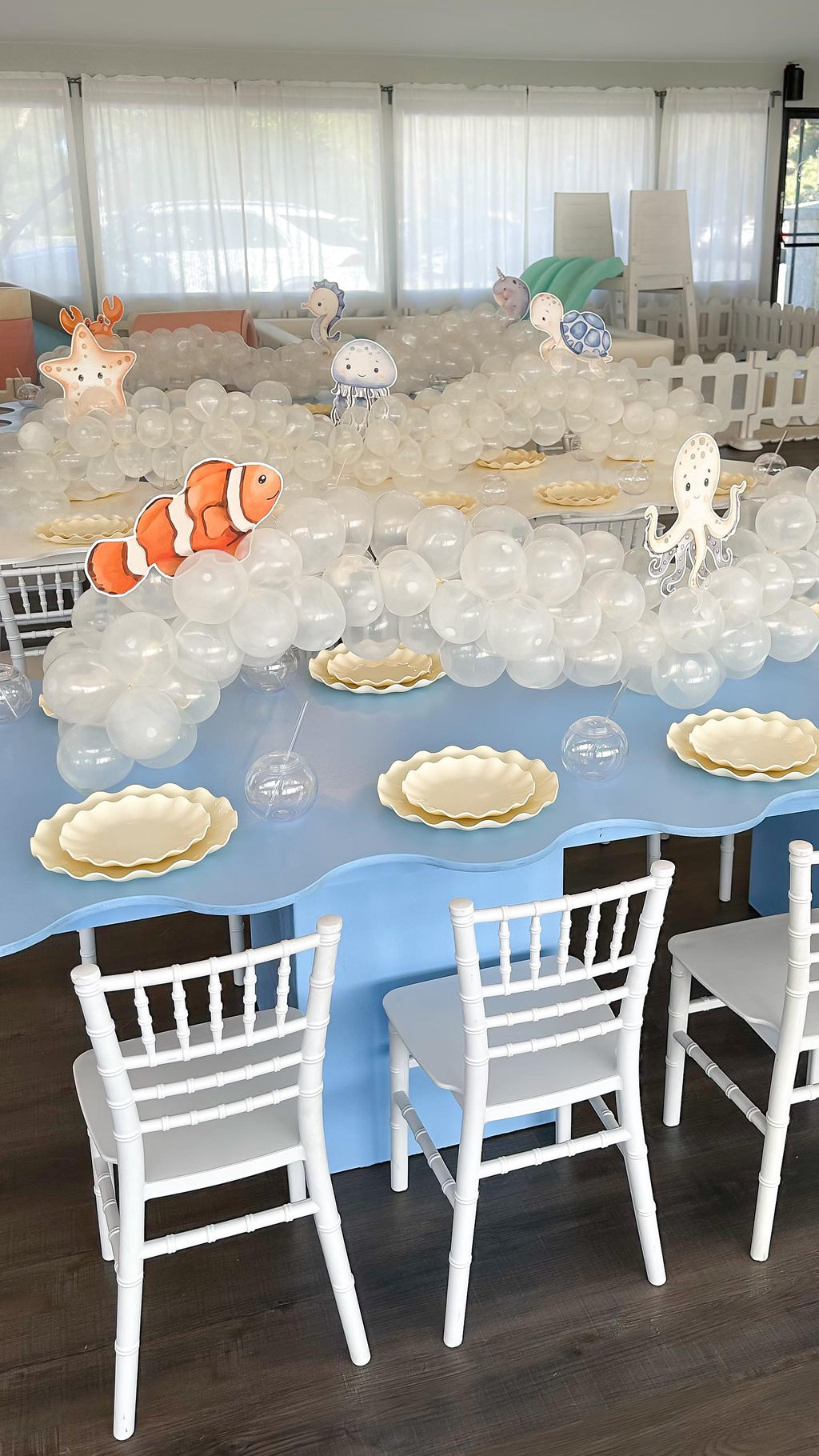 Kids Light Blue Wavy Table