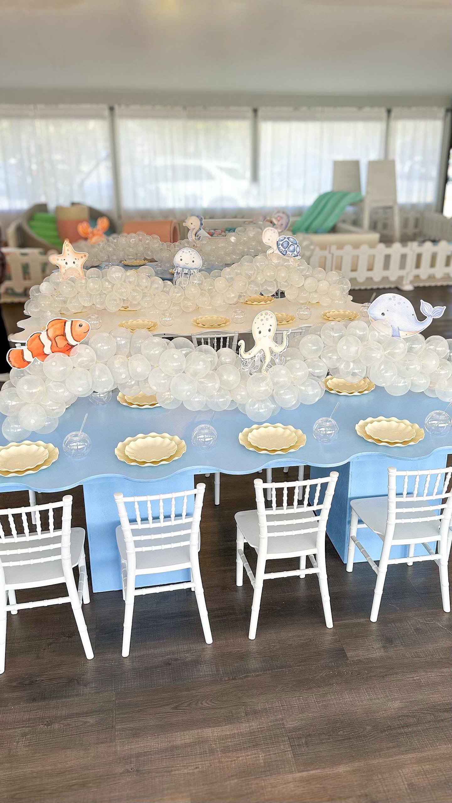 Kids Light Blue Wavy Table