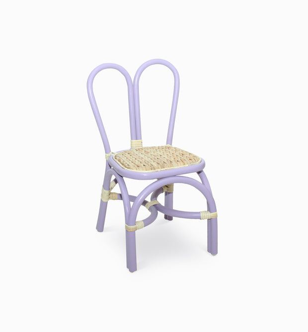 Kids Lavender Bunny Rattan Chair