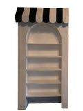 3D Black & White Awning White Arch With Shelves