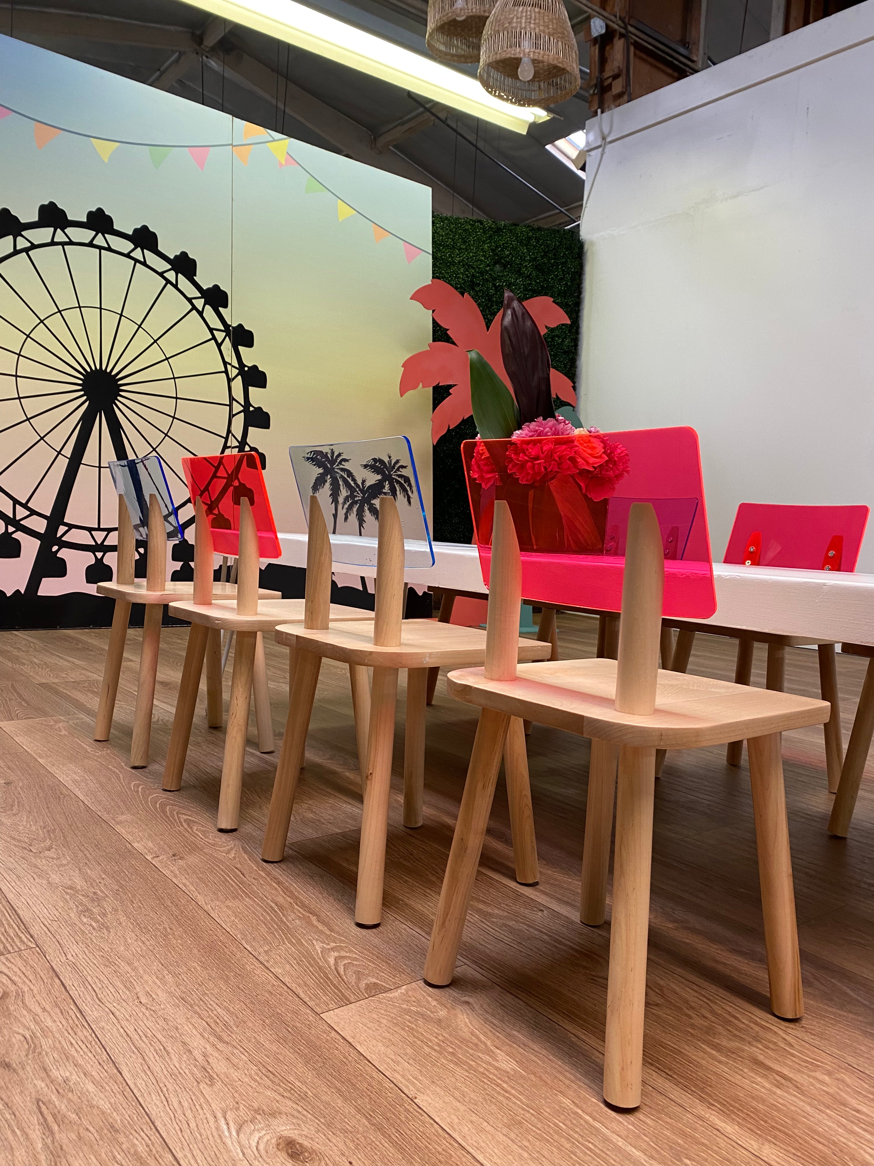 Kids Tangerine Transparent Modern Day Chair