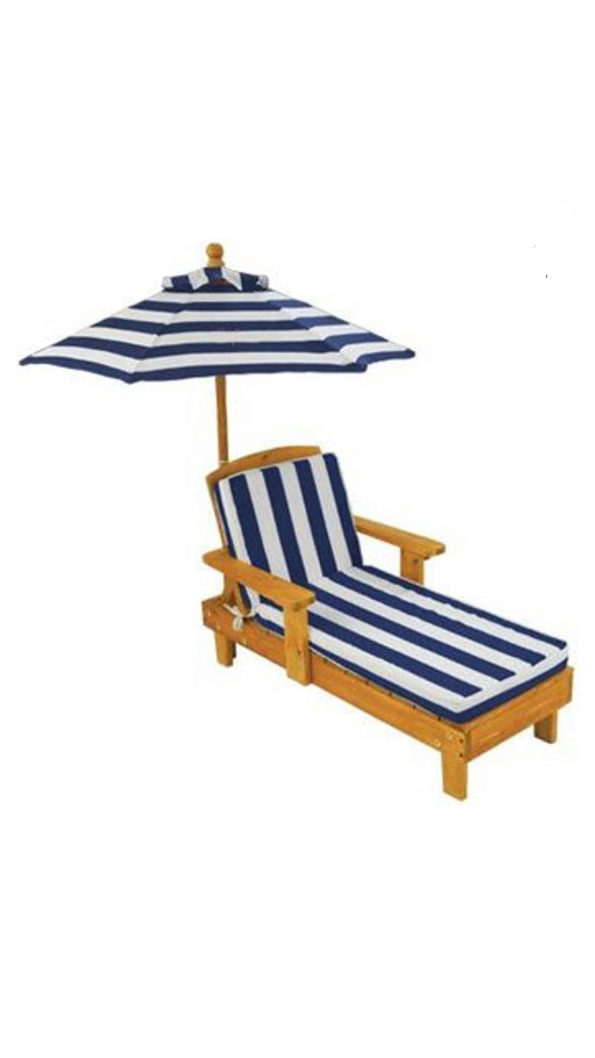 Kids Navy Blue & White Striped Chaise Lounge