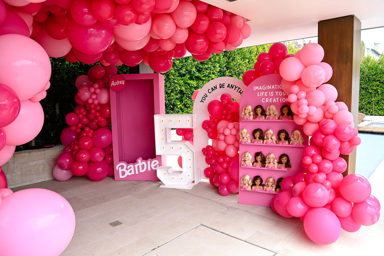Hot Pink Arch Shelf Display Wall