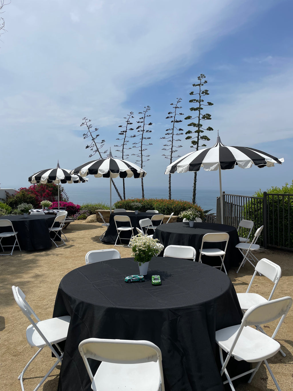 Black & White Umbrella With Base