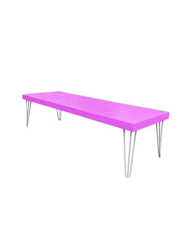 Kids Modern Hot Pink Table With White Metal Legs