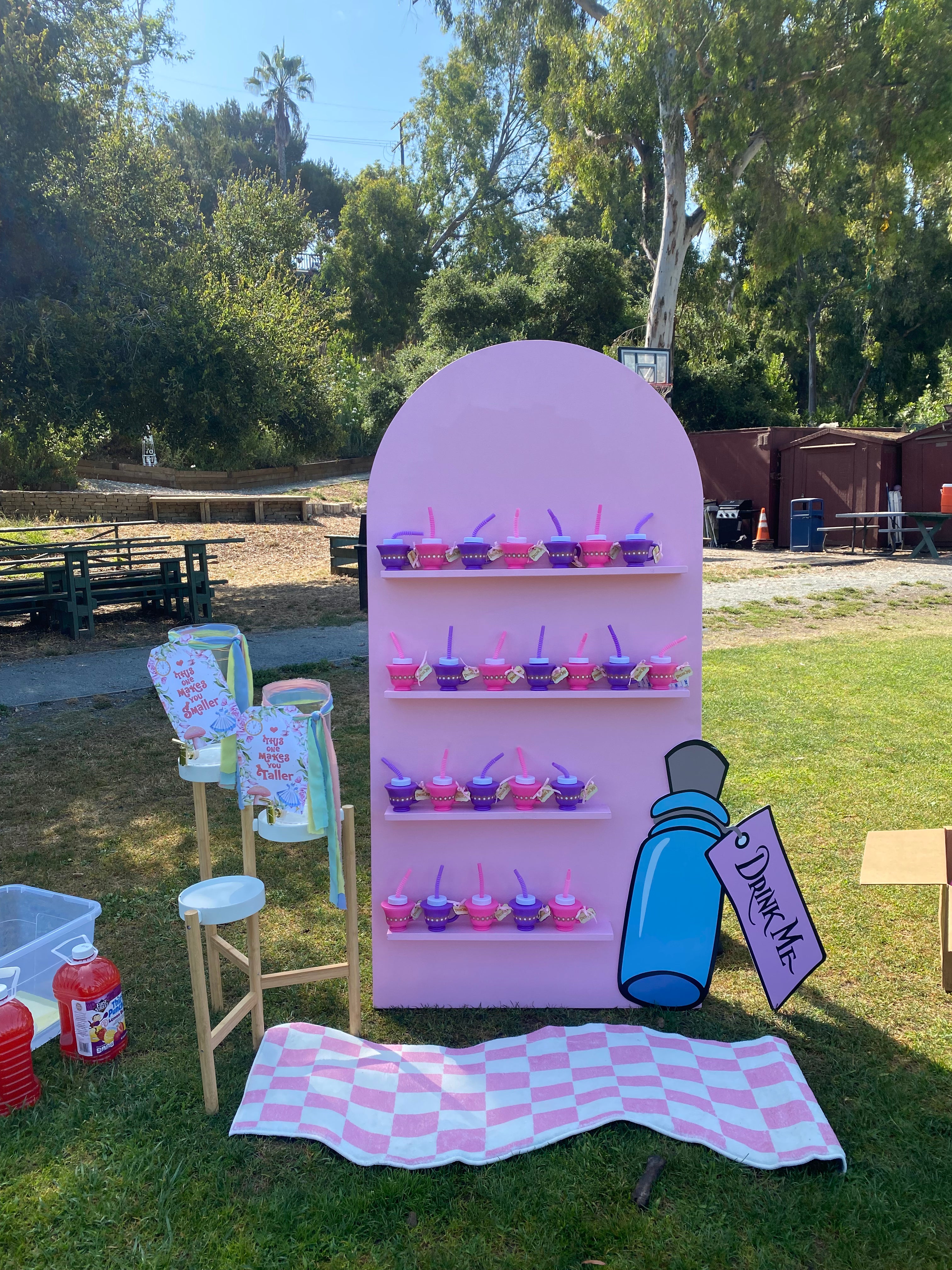Light Pink Arch Shelf Display Wall