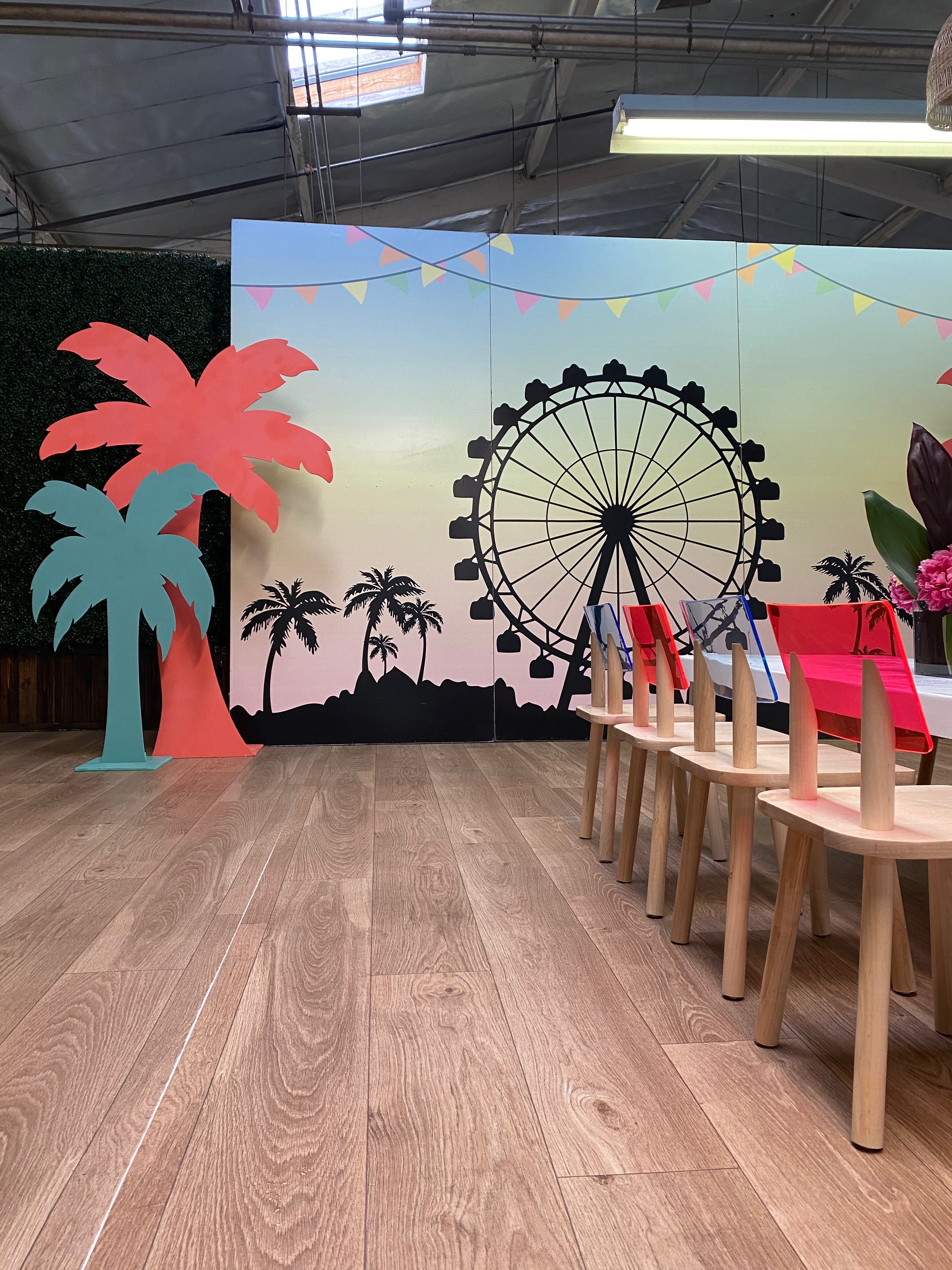 Teal Palm Tree Wood Cut Out Standee