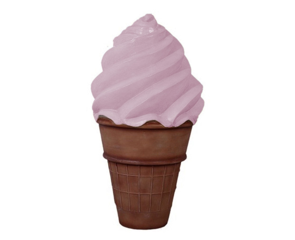 Light Pink Soft Serve Ice Cream Cone