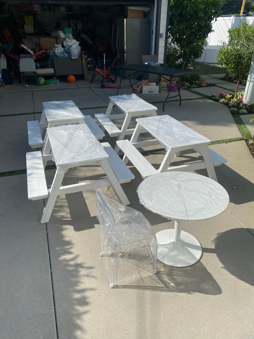 Kids White Picnic Table