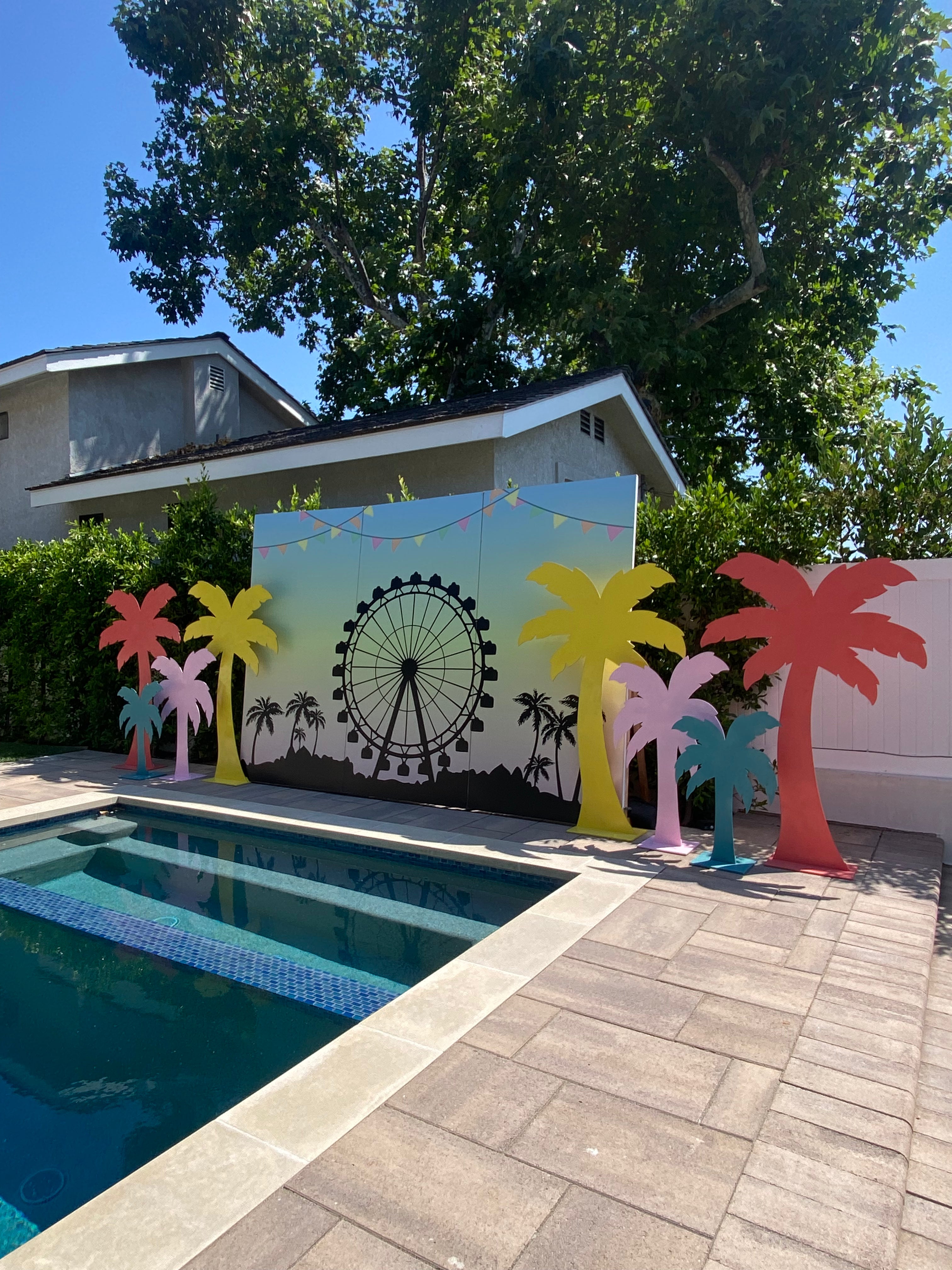 Yellow Wood Cut Out Palm Tree