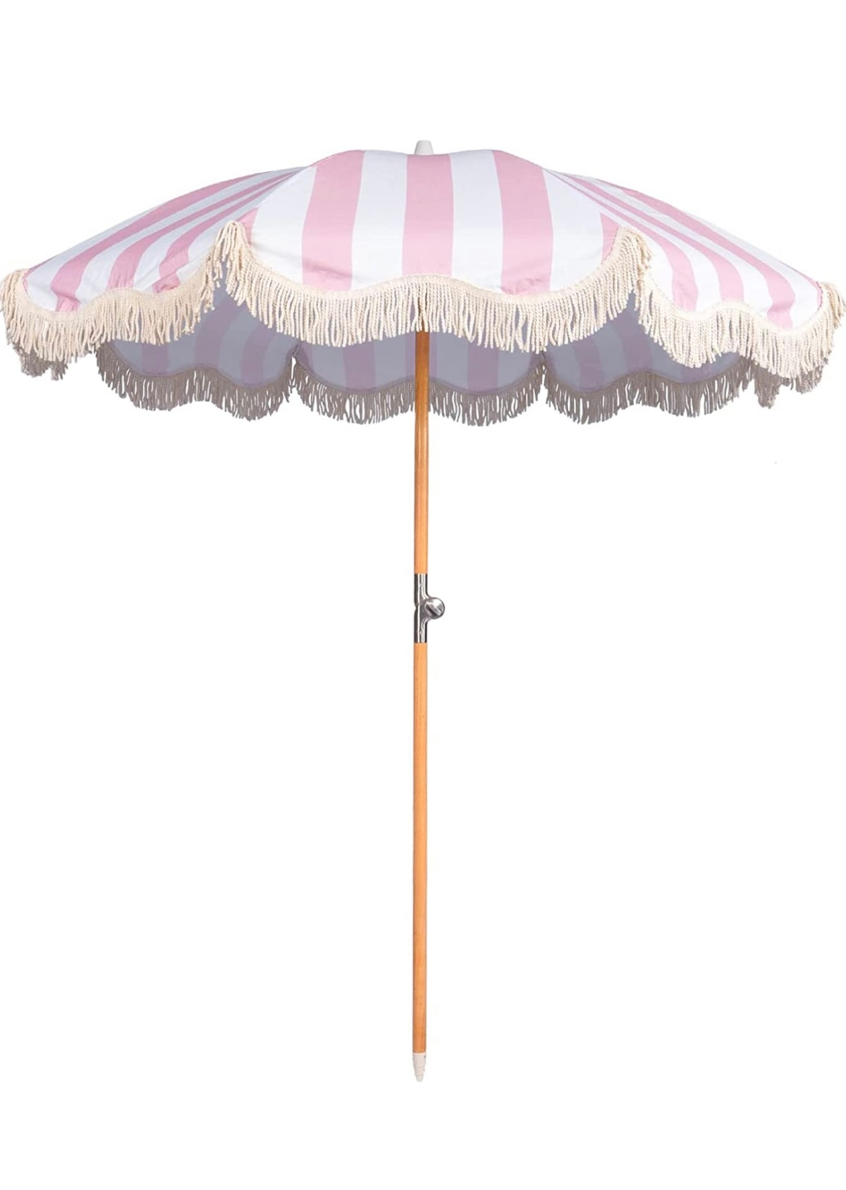 Light Pink & White Umbrella With White Base