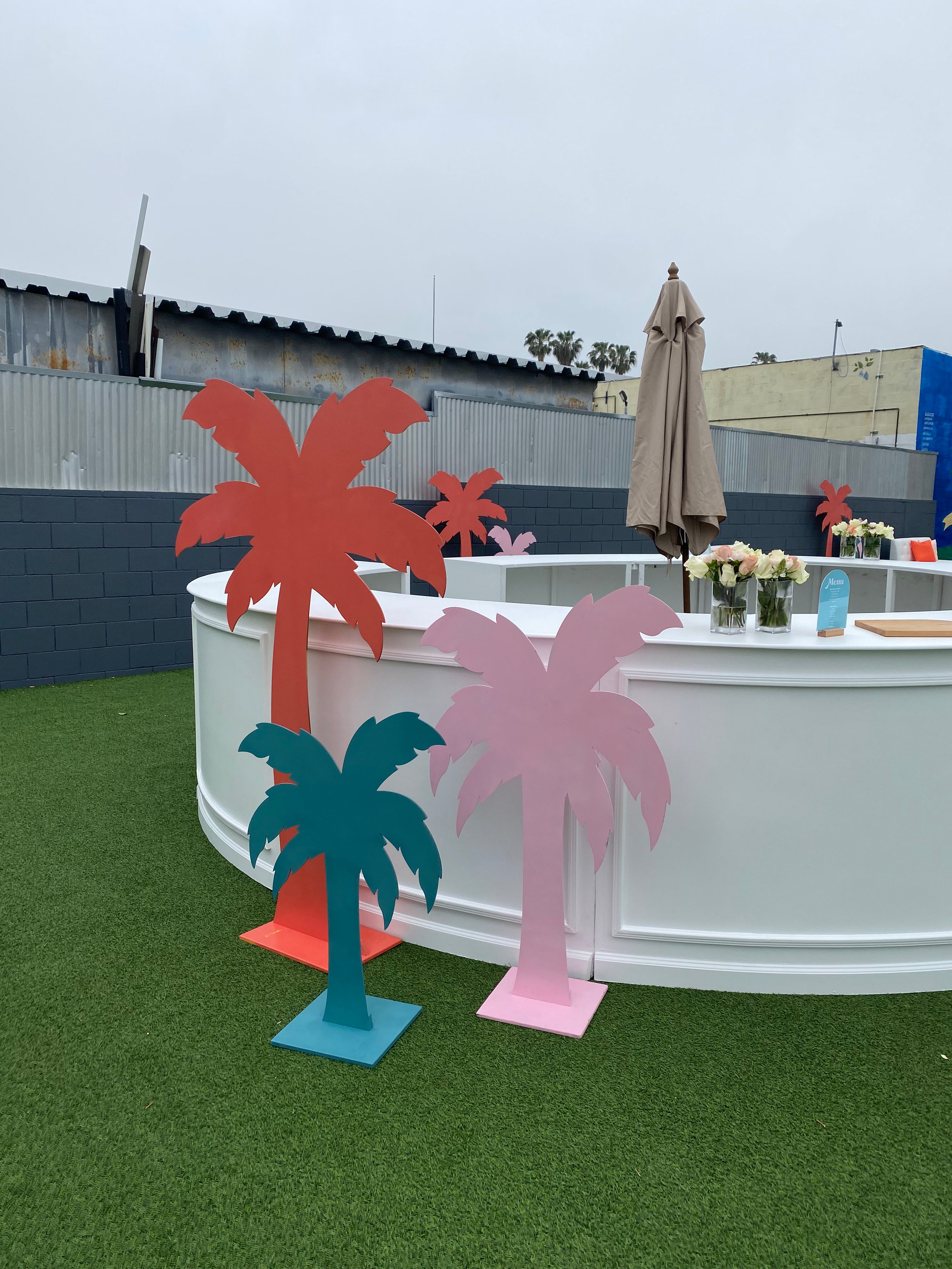 Teal Palm Tree Wood Cut Out Standee