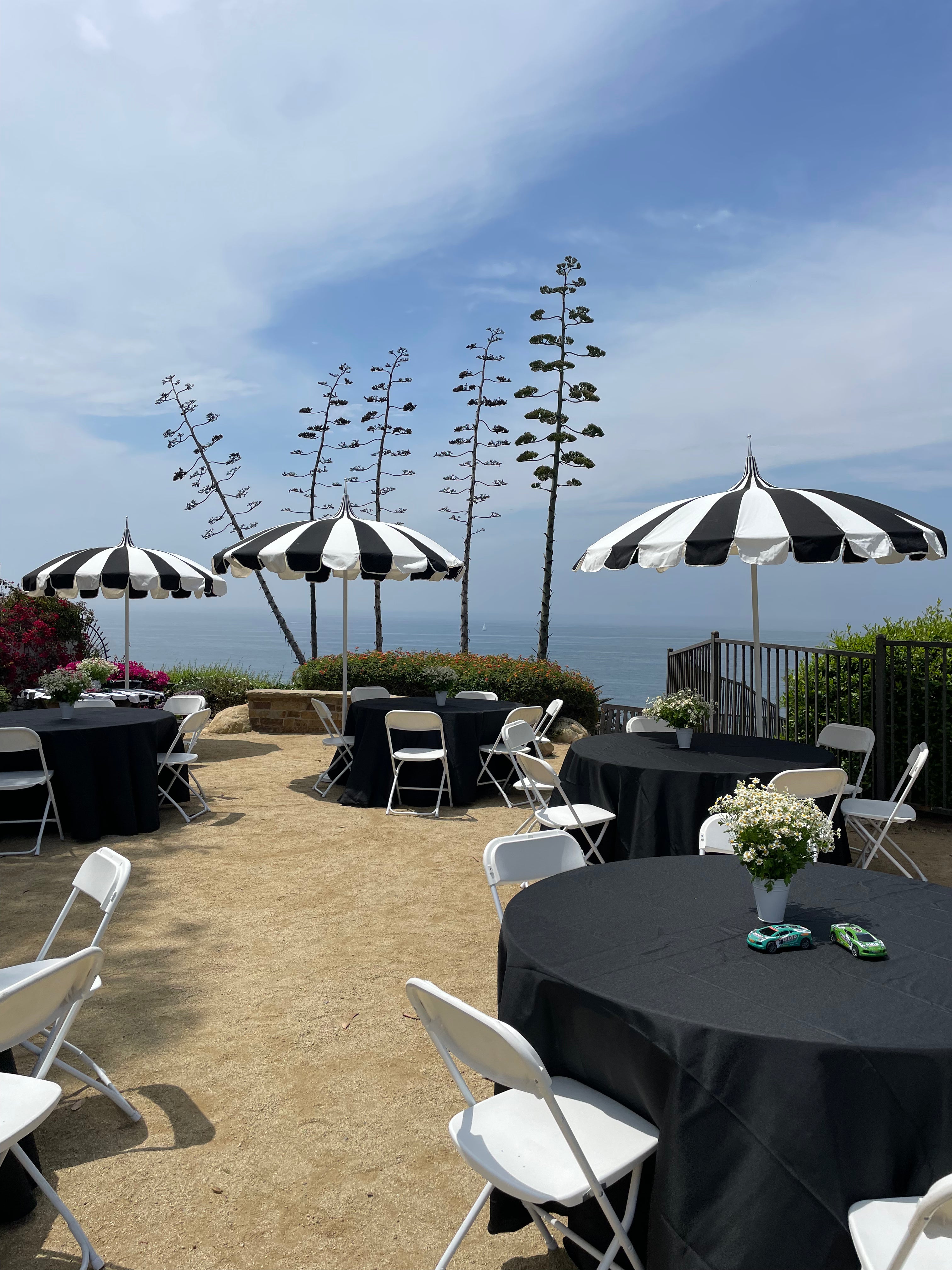 Black & White Umbrella With Base