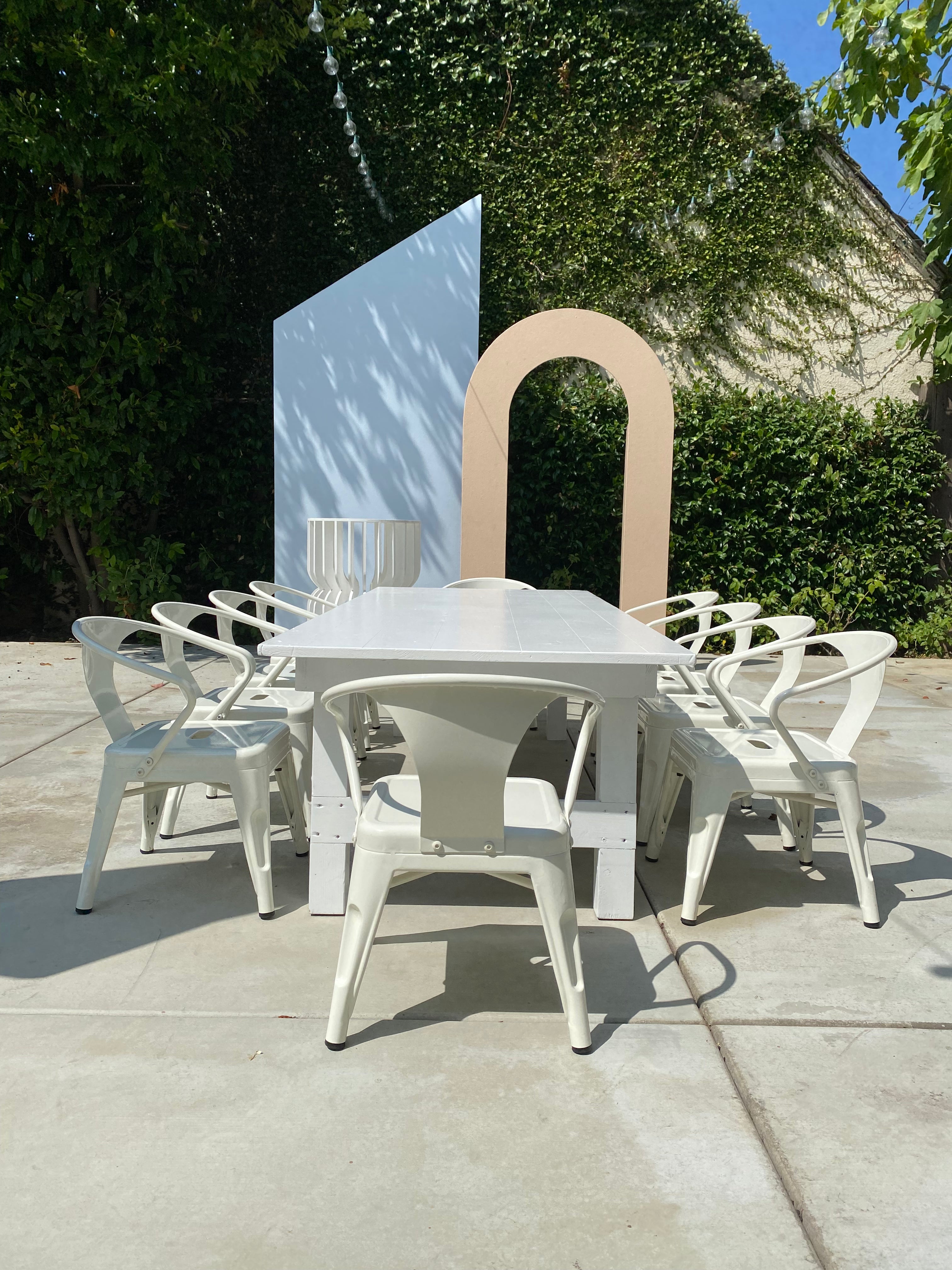 Kids White Metal Chair