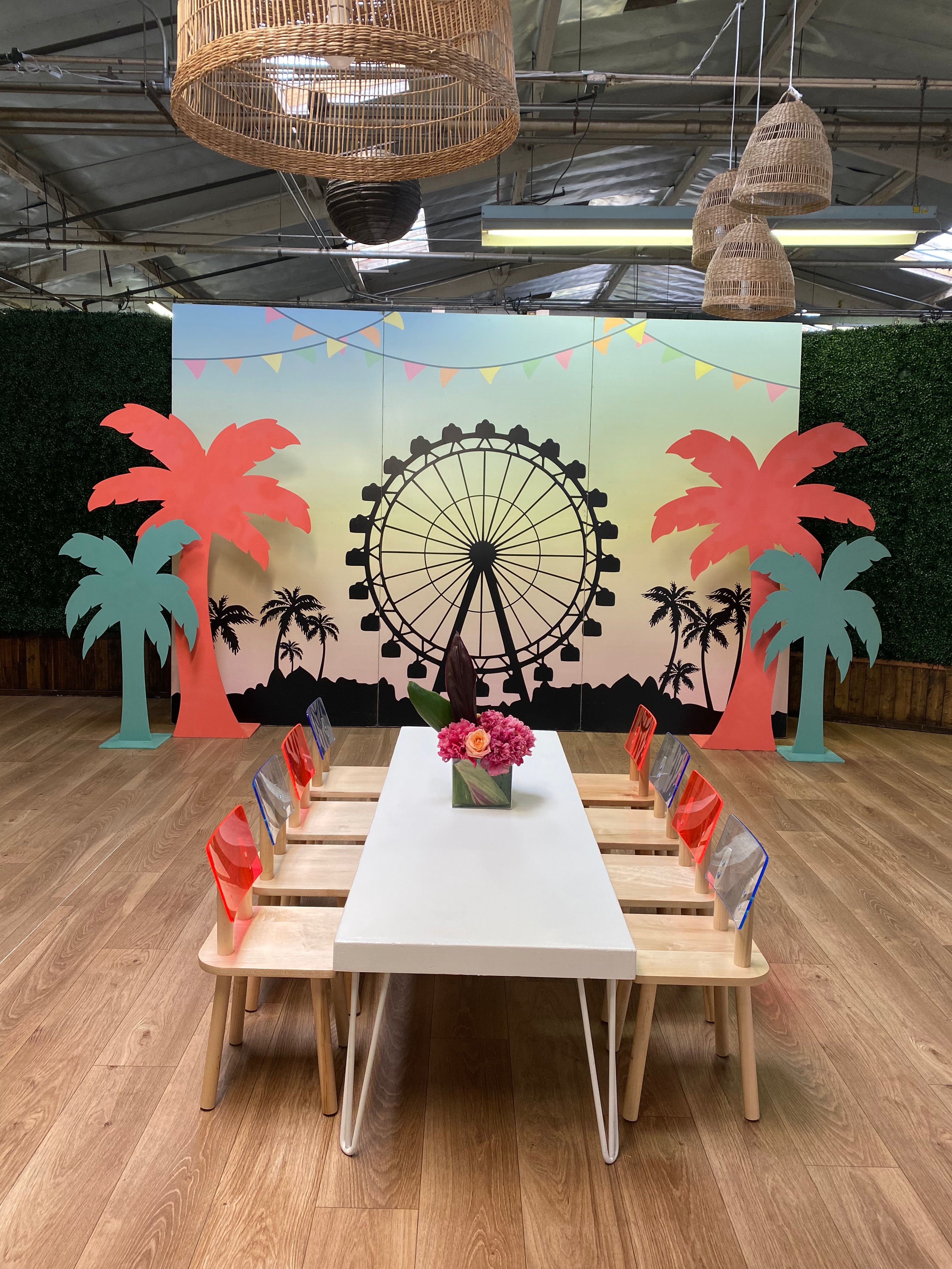 Teal Palm Tree Wood Cut Out Standee