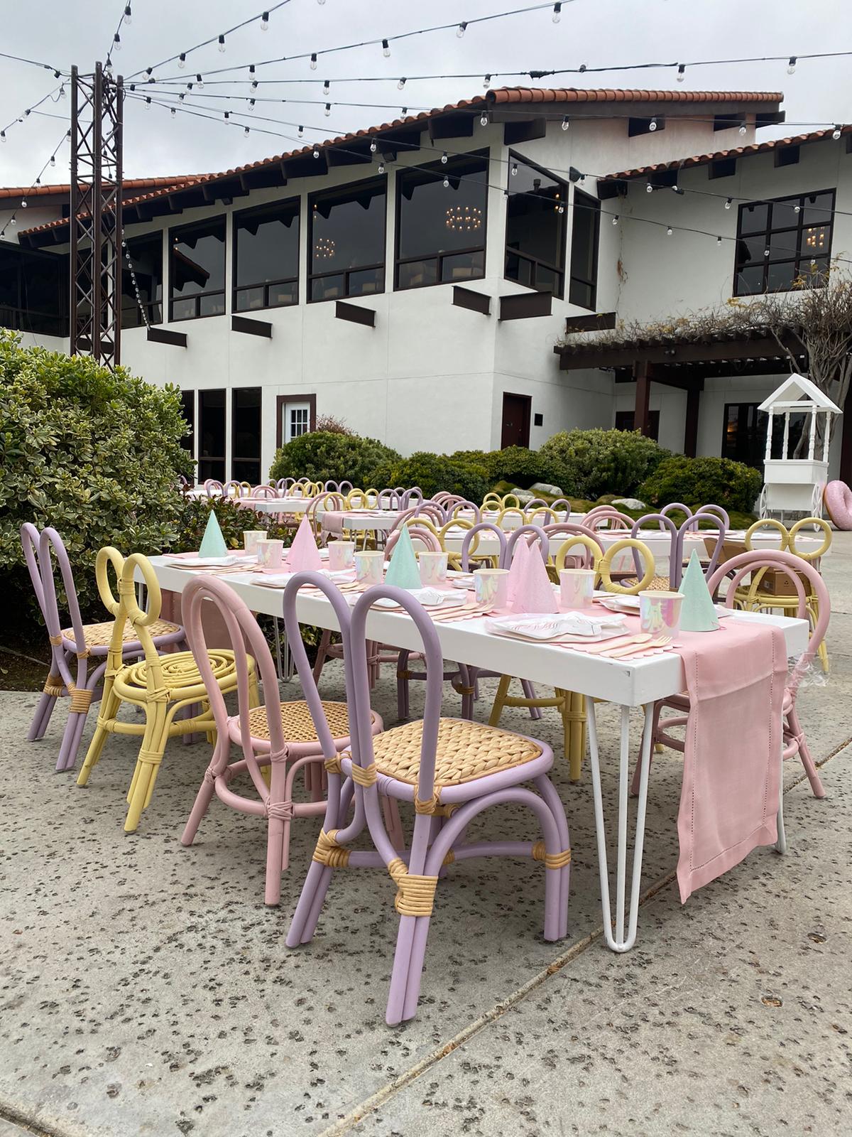 Kids Lavender Bunny Rattan Chair