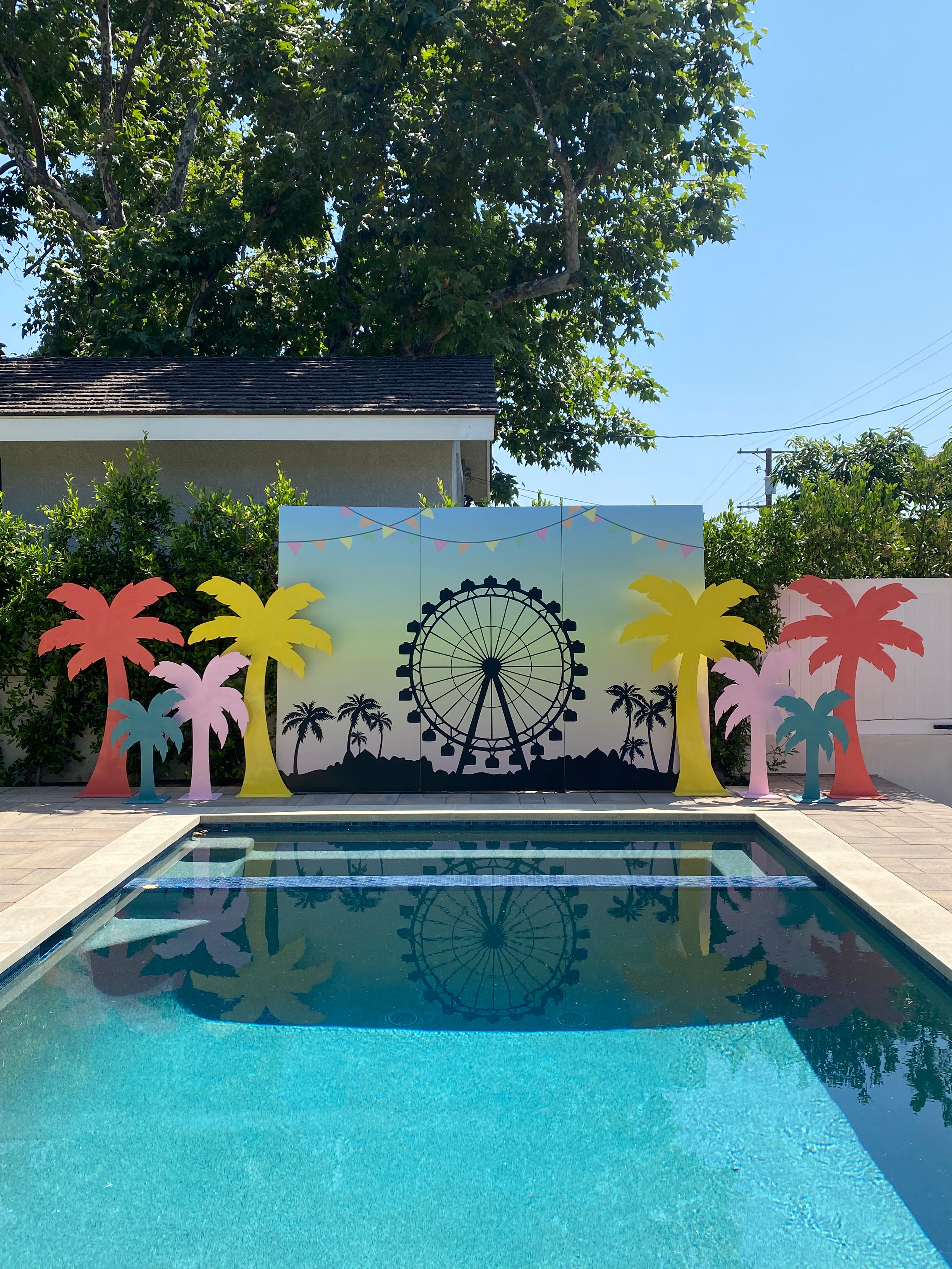 Yellow Wood Cut Out Palm Tree